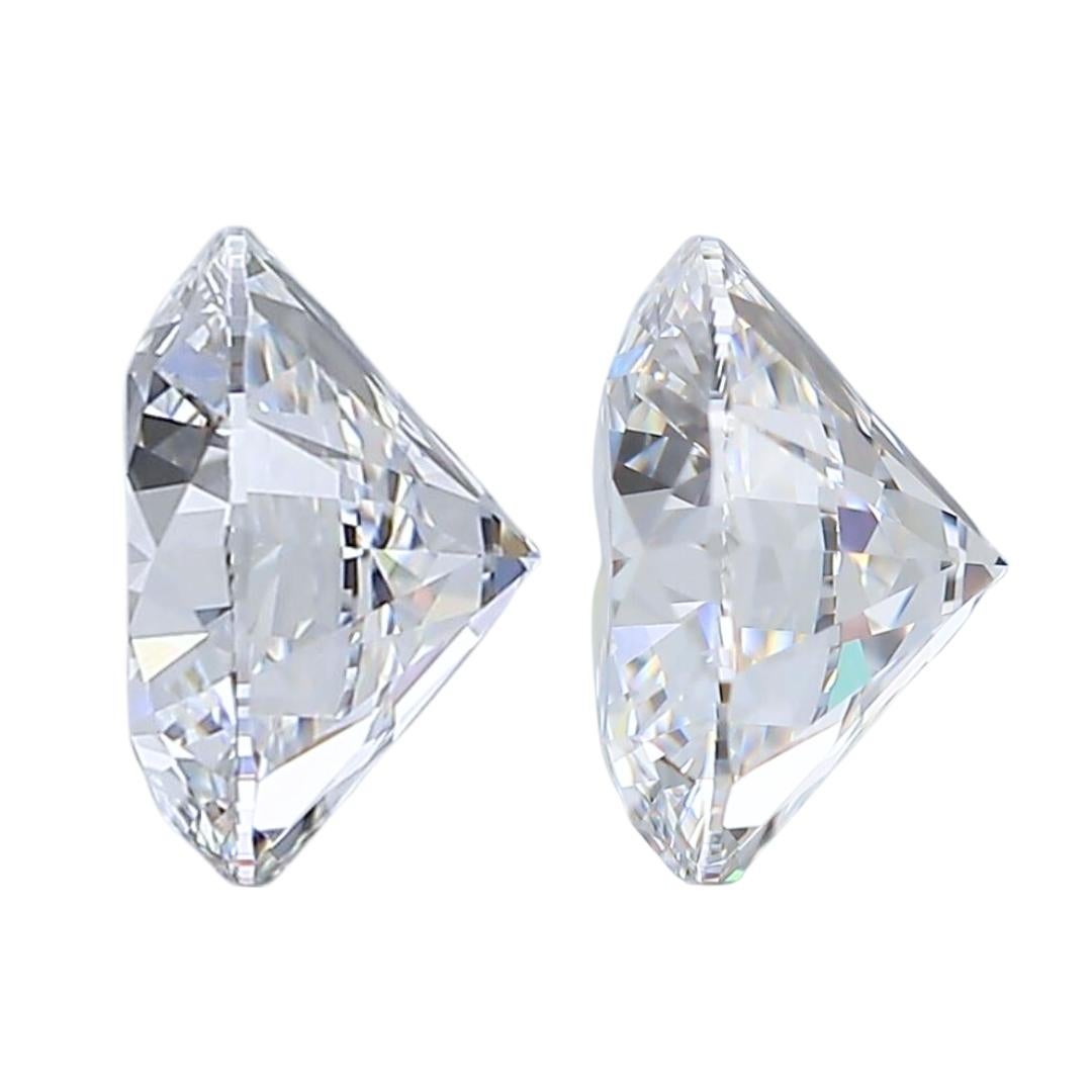 Pristine 2.27ct Ideal Cut Pair of Diamonds - IGI Certified In New Condition For Sale In רמת גן, IL