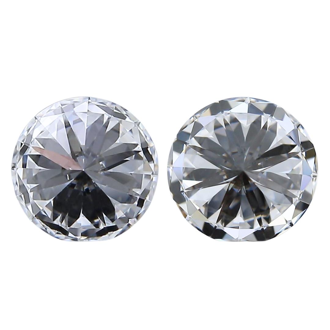 Pristine 2.27ct Ideal Cut Pair of Diamonds - IGI Certified For Sale 1