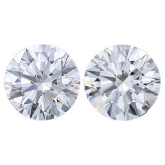 Paire de diamants taille idéale de 2.27 carat, certifiés IGI