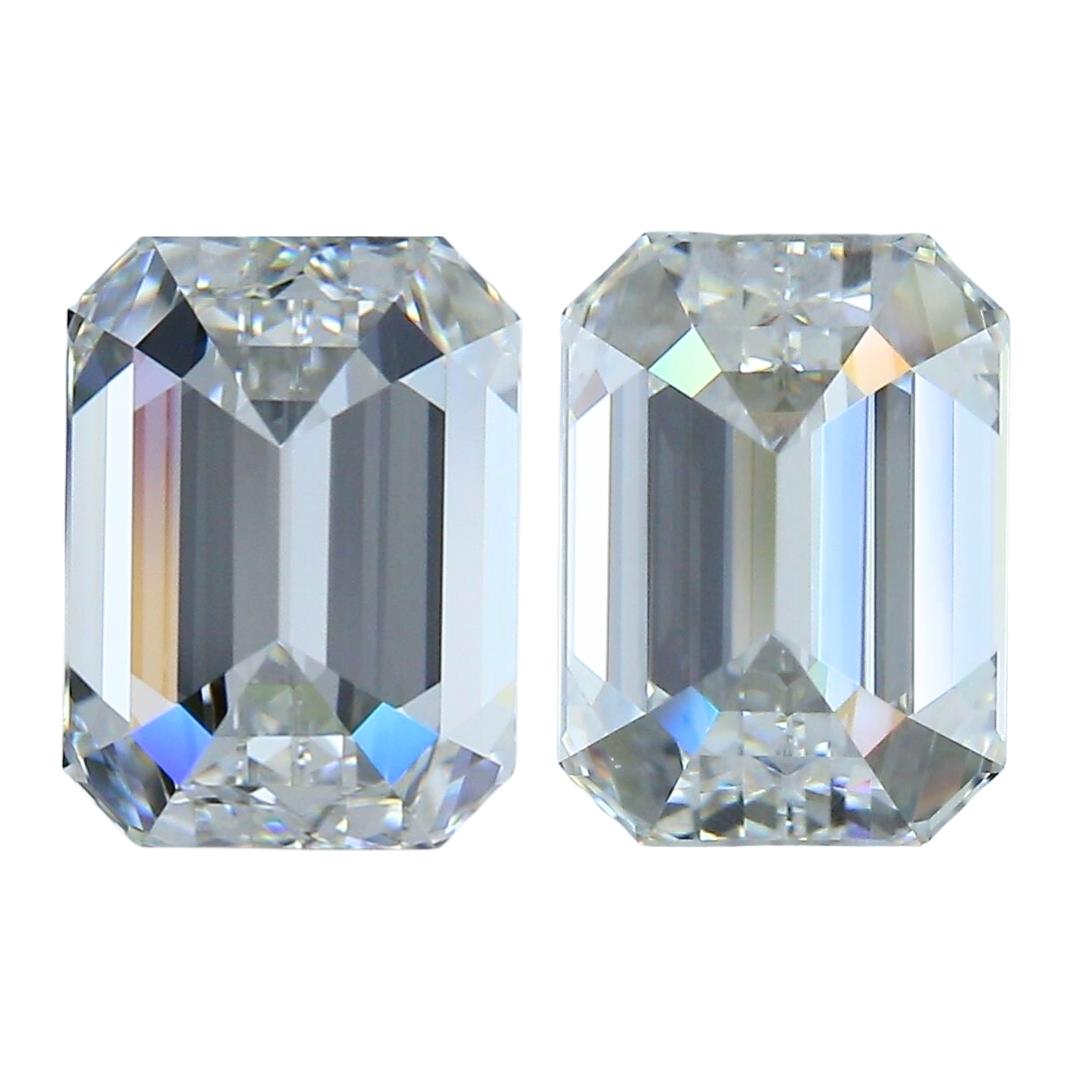 Paire de diamants taille idéale de 4,02 carats, certifiés GIA  en vente 1