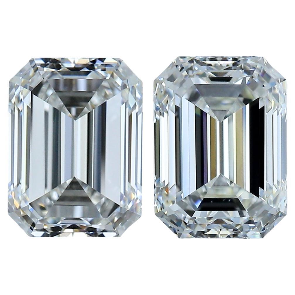 Pristine 4.02ct Ideal Cut Pair of Diamonds - GIA Certified  For Sale