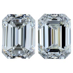 Pristine 4.02ct Ideal Cut Pair of Diamonds - GIA Certified 