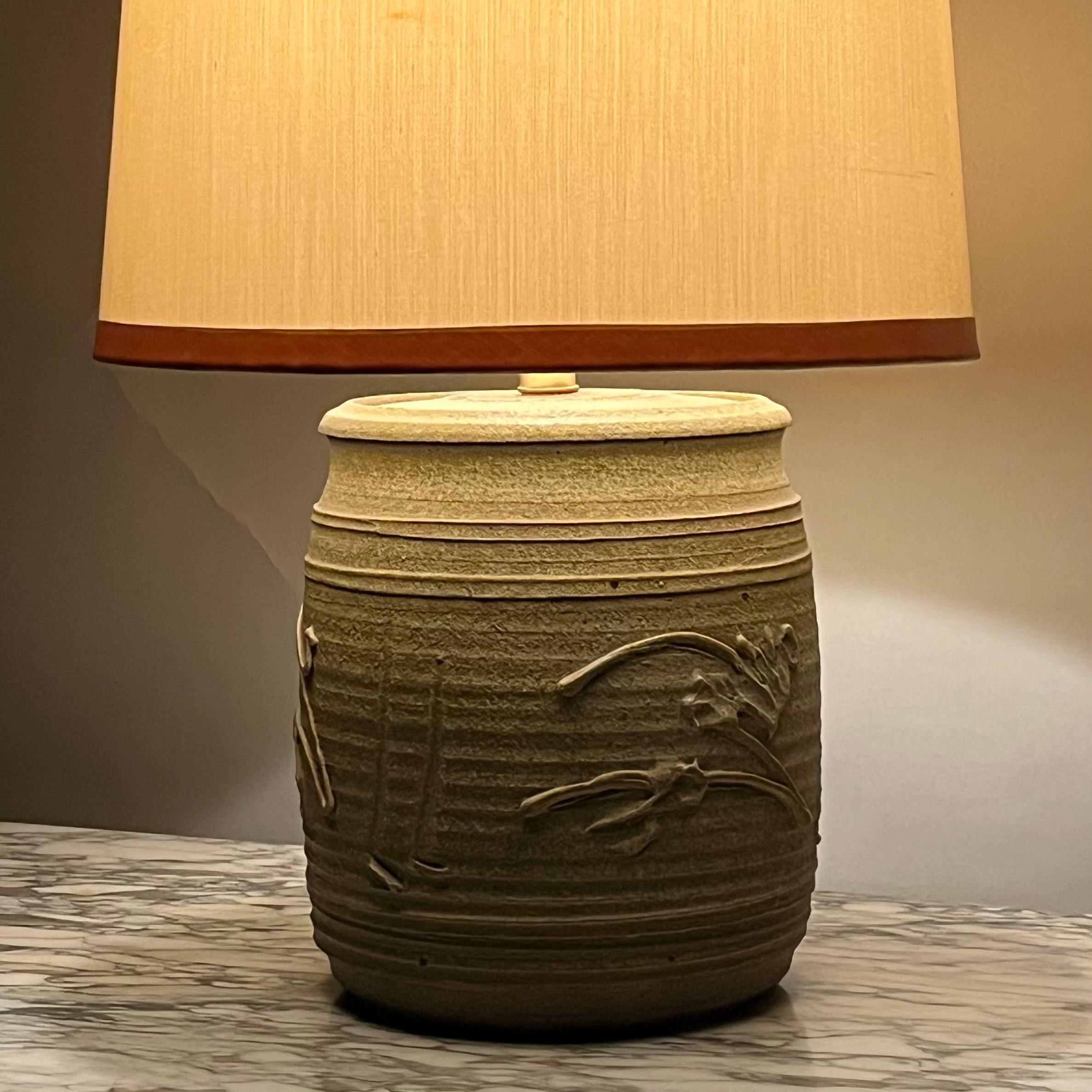 Pristine Affiliated Craftsmen Studio Pottery Lamp by Phil Barkdall For Sale 4