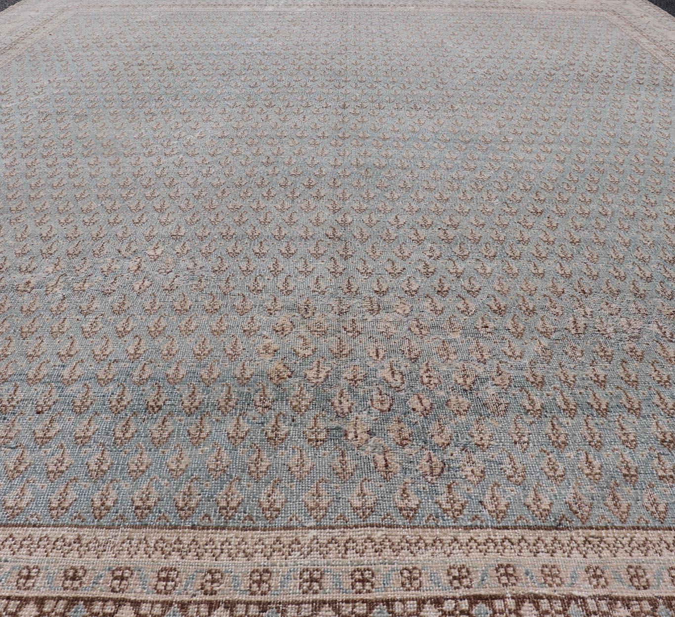 Pristine Antique Persian Tabriz Rug -Delicate Patterns in Light Blue 8'1 x 11'0 For Sale 4