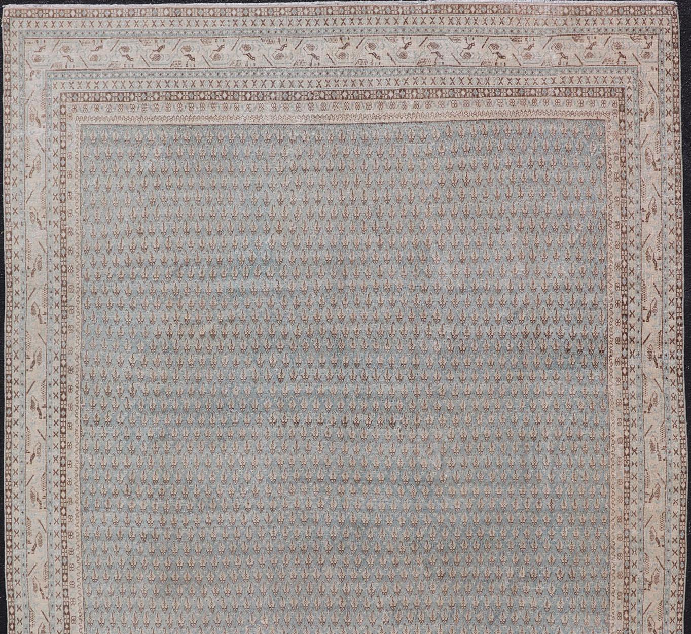 Pristine Antique Persian Tabriz Rug -Delicate Patterns in Light Blue 8'1 x 11'0 In Good Condition For Sale In Atlanta, GA