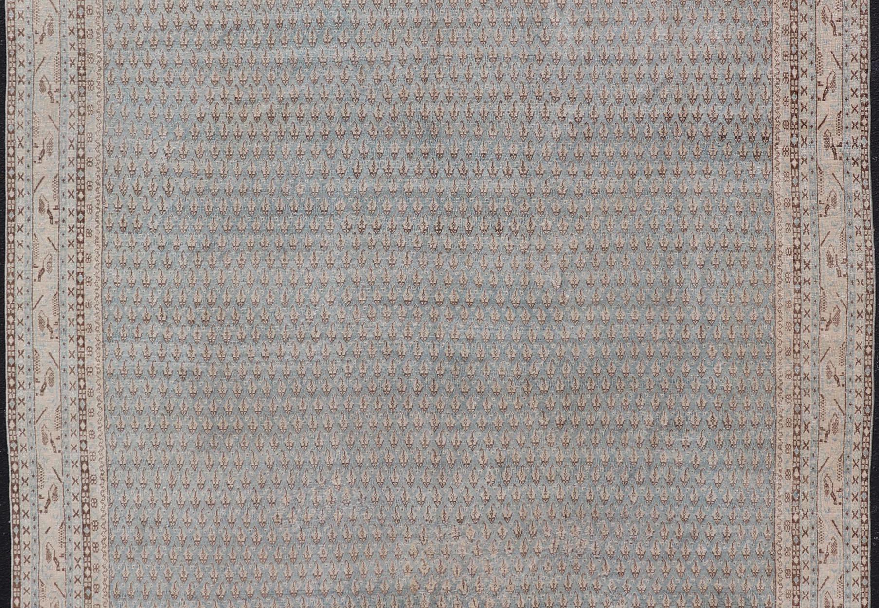 20th Century Pristine Antique Persian Tabriz Rug -Delicate Patterns in Light Blue 8'1 x 11'0 For Sale