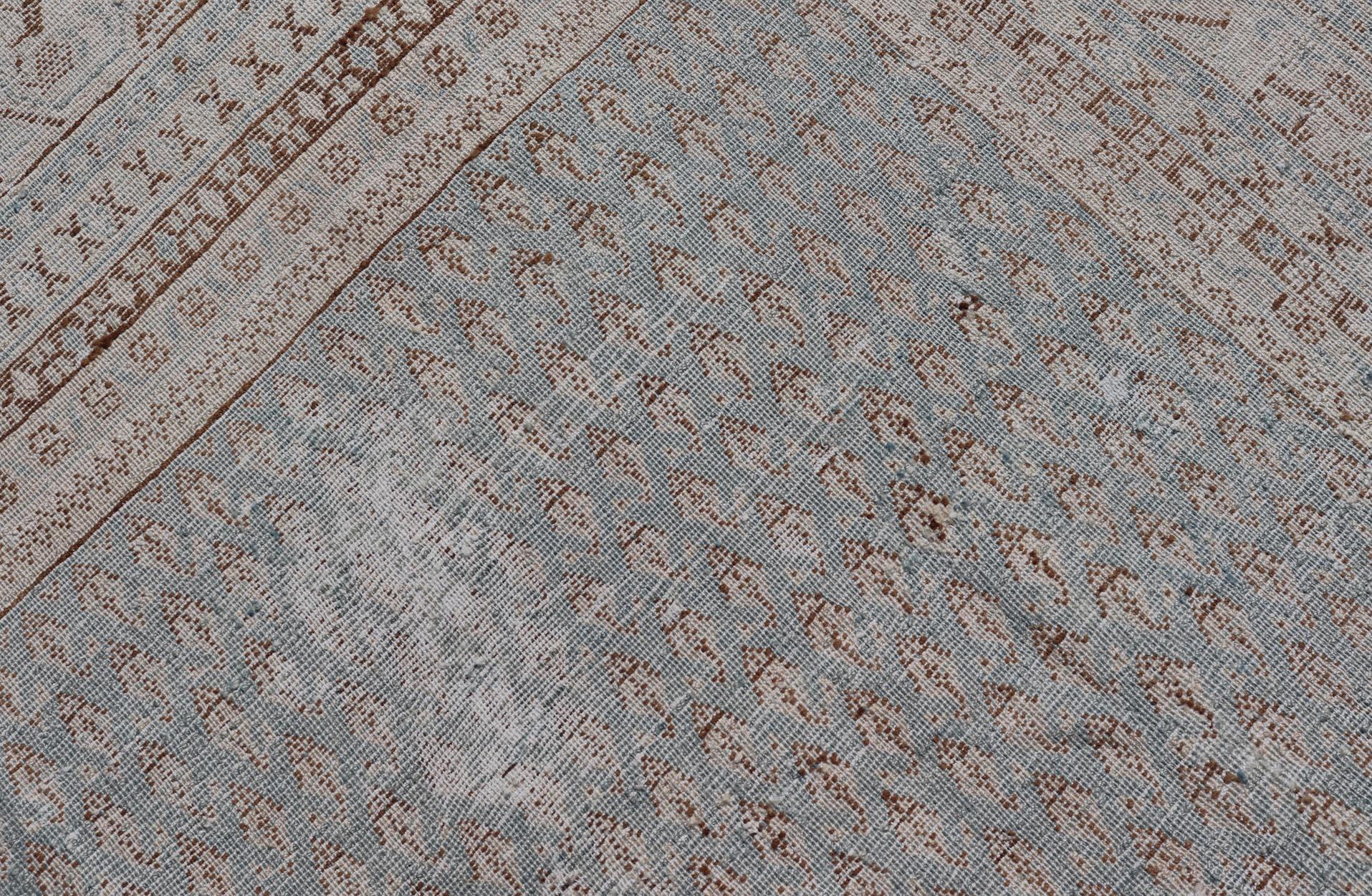 Pristine Antique Persian Tabriz Rug -Delicate Patterns in Light Blue 8'1 x 11'0 For Sale 1