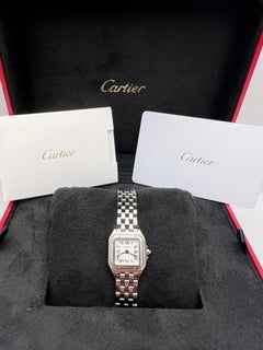 Pristine Cartier Panthère Mini Model 25mm WSPN0019 Silver Dial Box Papers