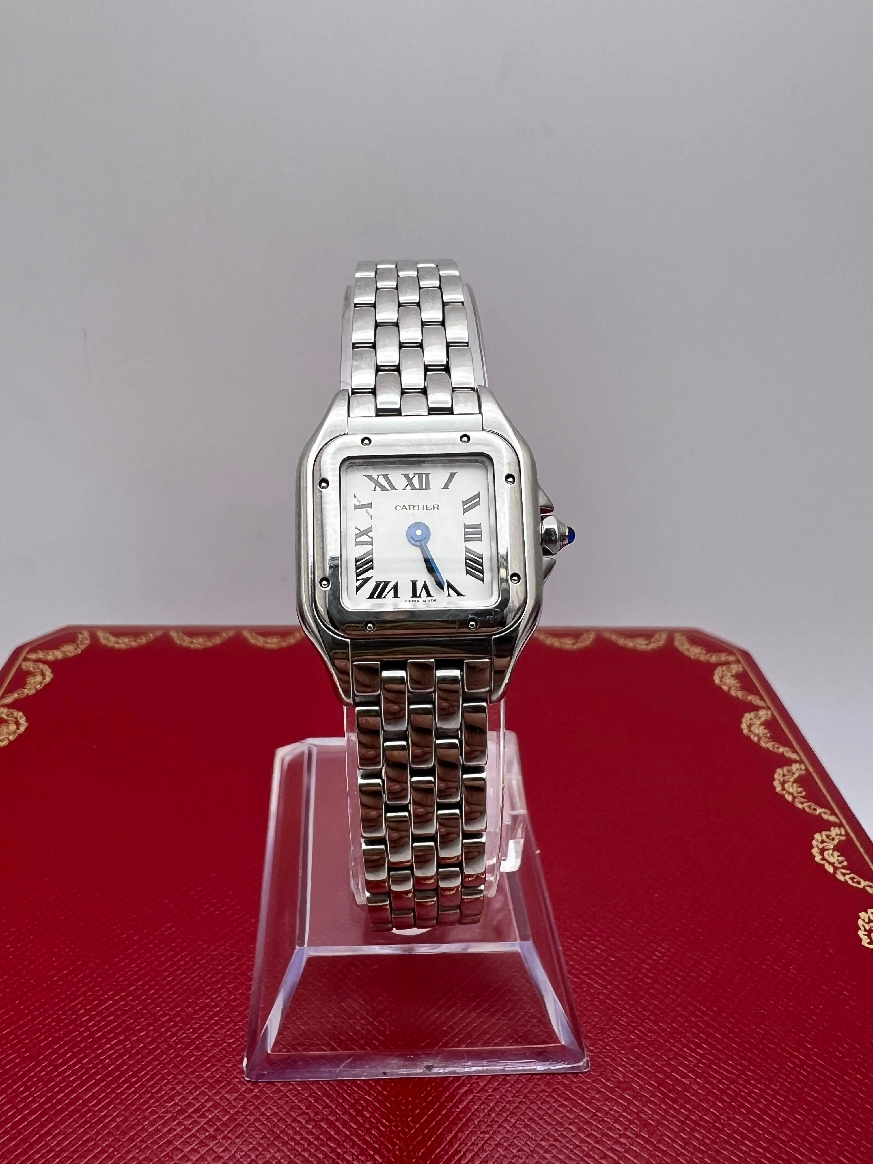 De las mujeres Prístina Cartier Panthère Mini Modelo 25mm WSPN0019 Esfera Plateada Caja Papeles en venta