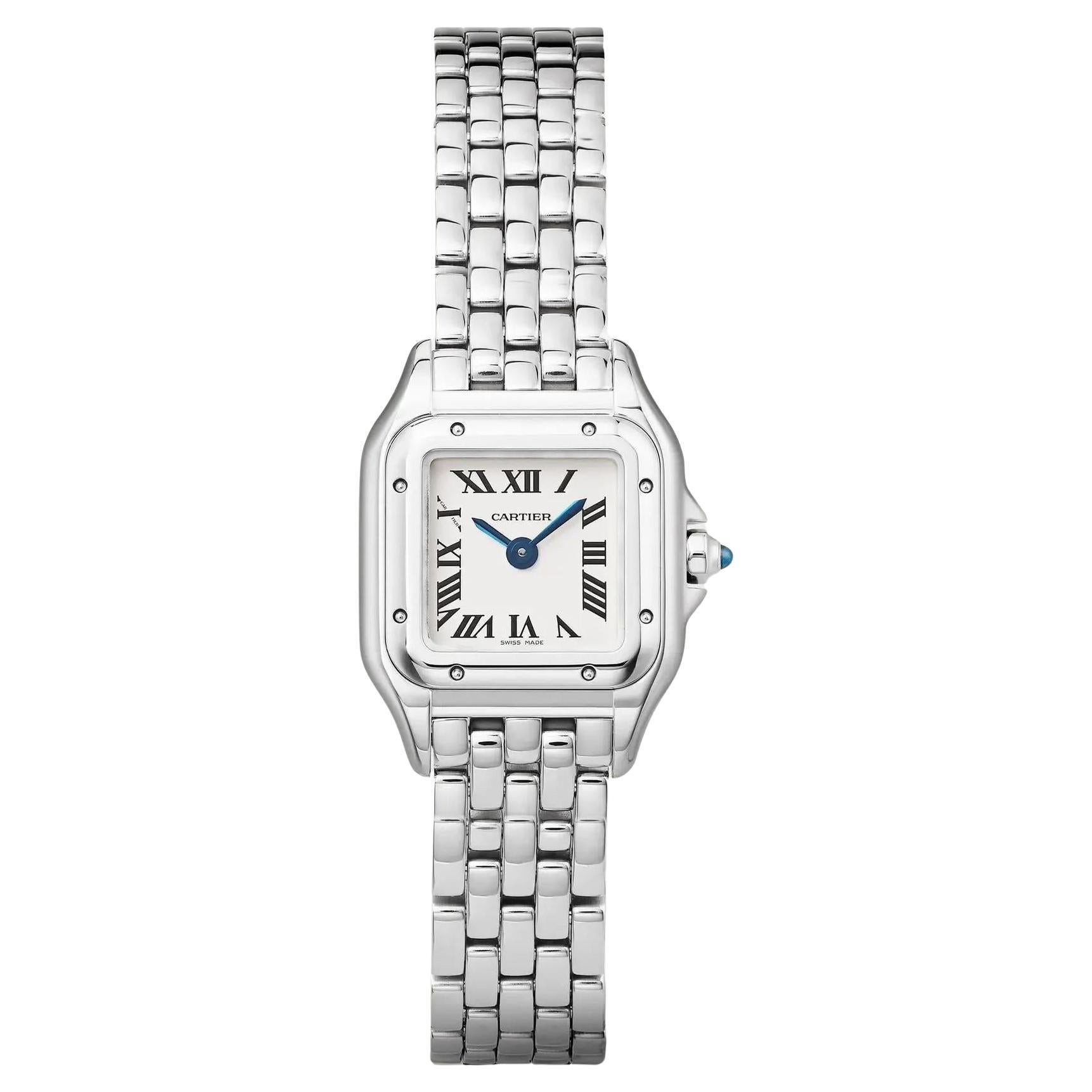 Prístina Cartier Panthère Mini Modelo 25mm WSPN0019 Esfera Plateada Caja Papeles en venta