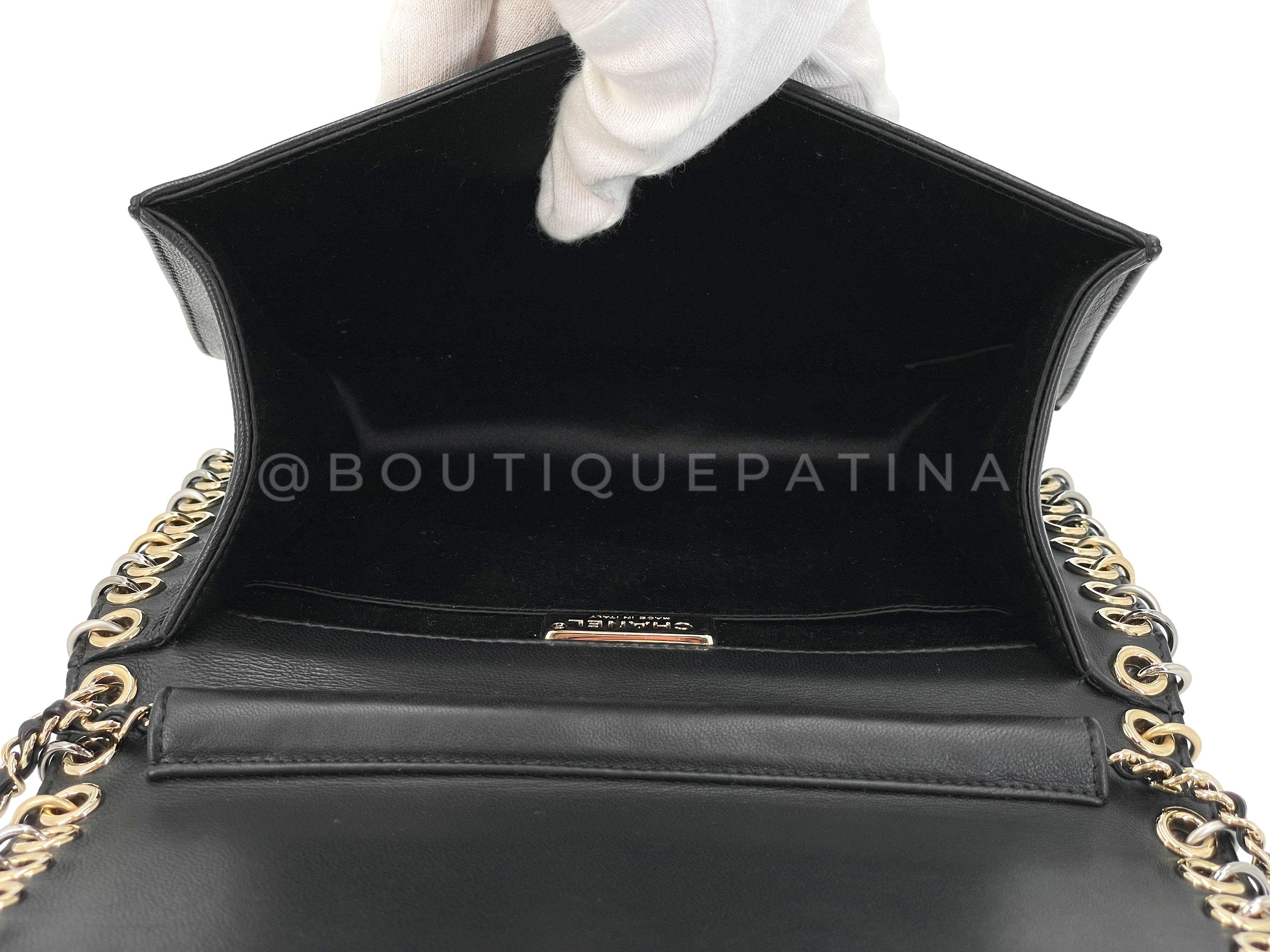 Pristine Chanel 16B Punk CC-Studded Piercing Clutch on Chain Bag Black 67544 For Sale 6