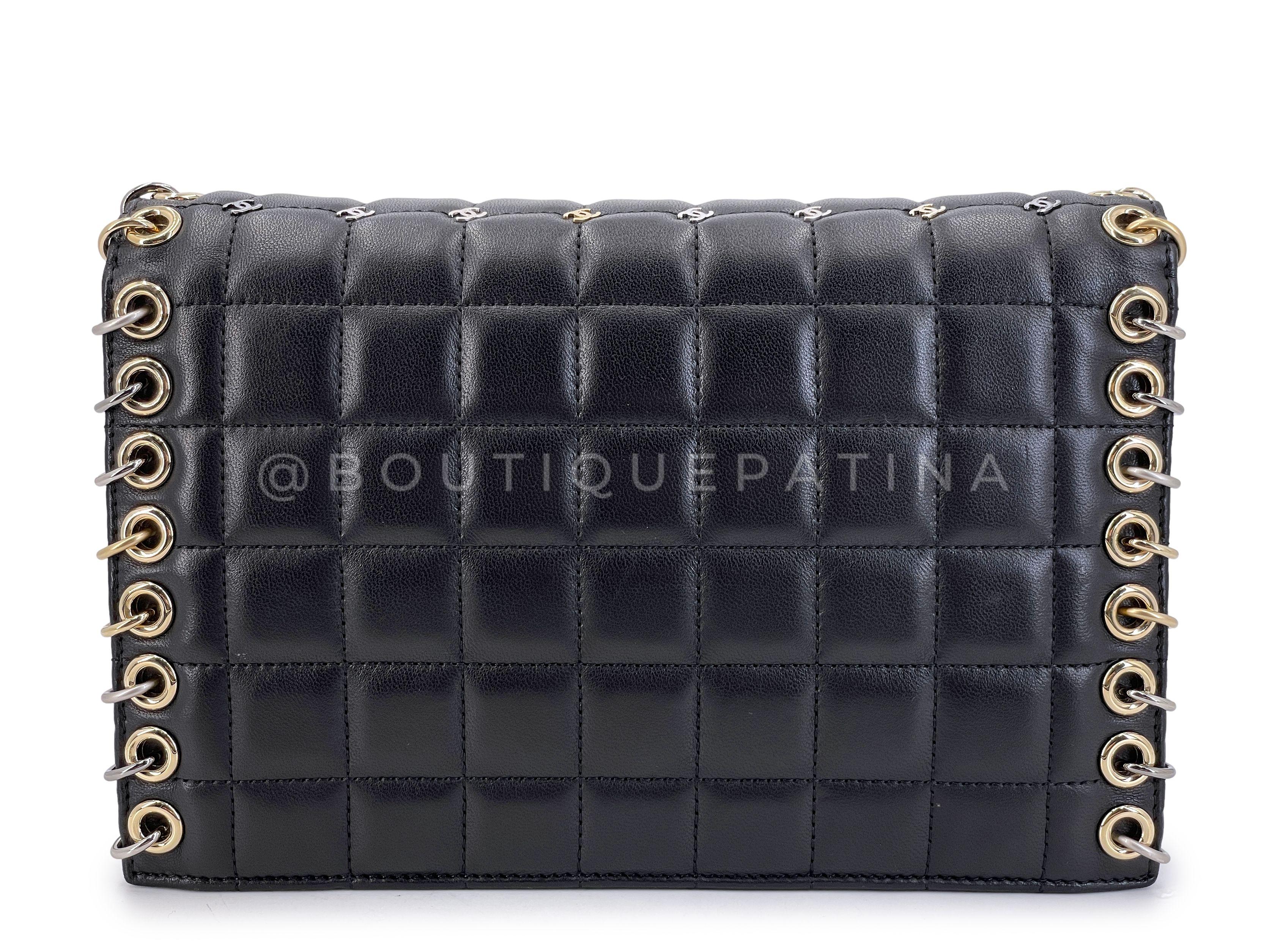 Pristine Chanel 16B Punk CC-Studded Piercing Clutch on Chain Bag Black 67544 For Sale 1