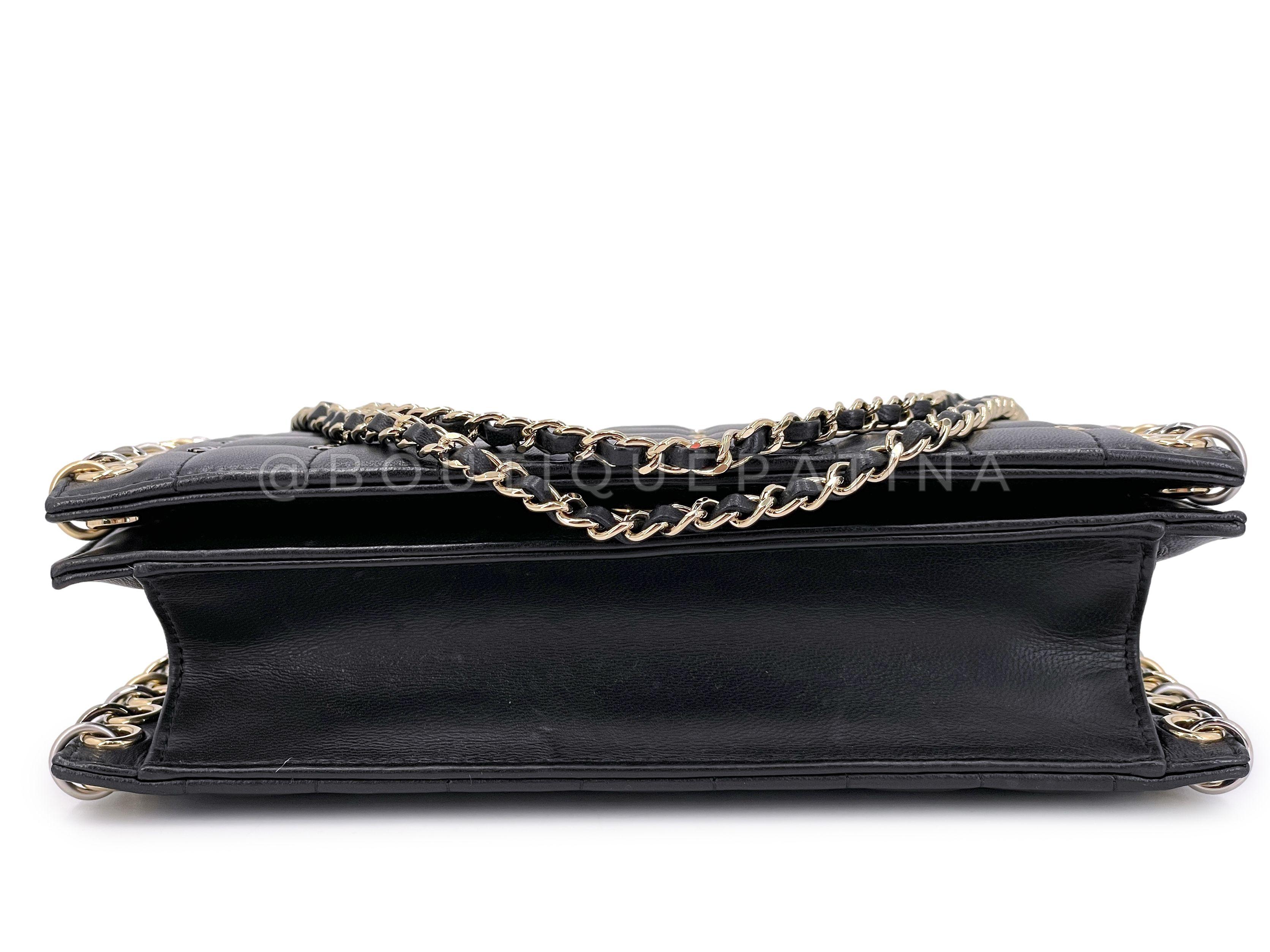 Pristine Chanel 16B Punk CC-Studded Piercing Clutch on Chain Bag Black 67544 For Sale 2