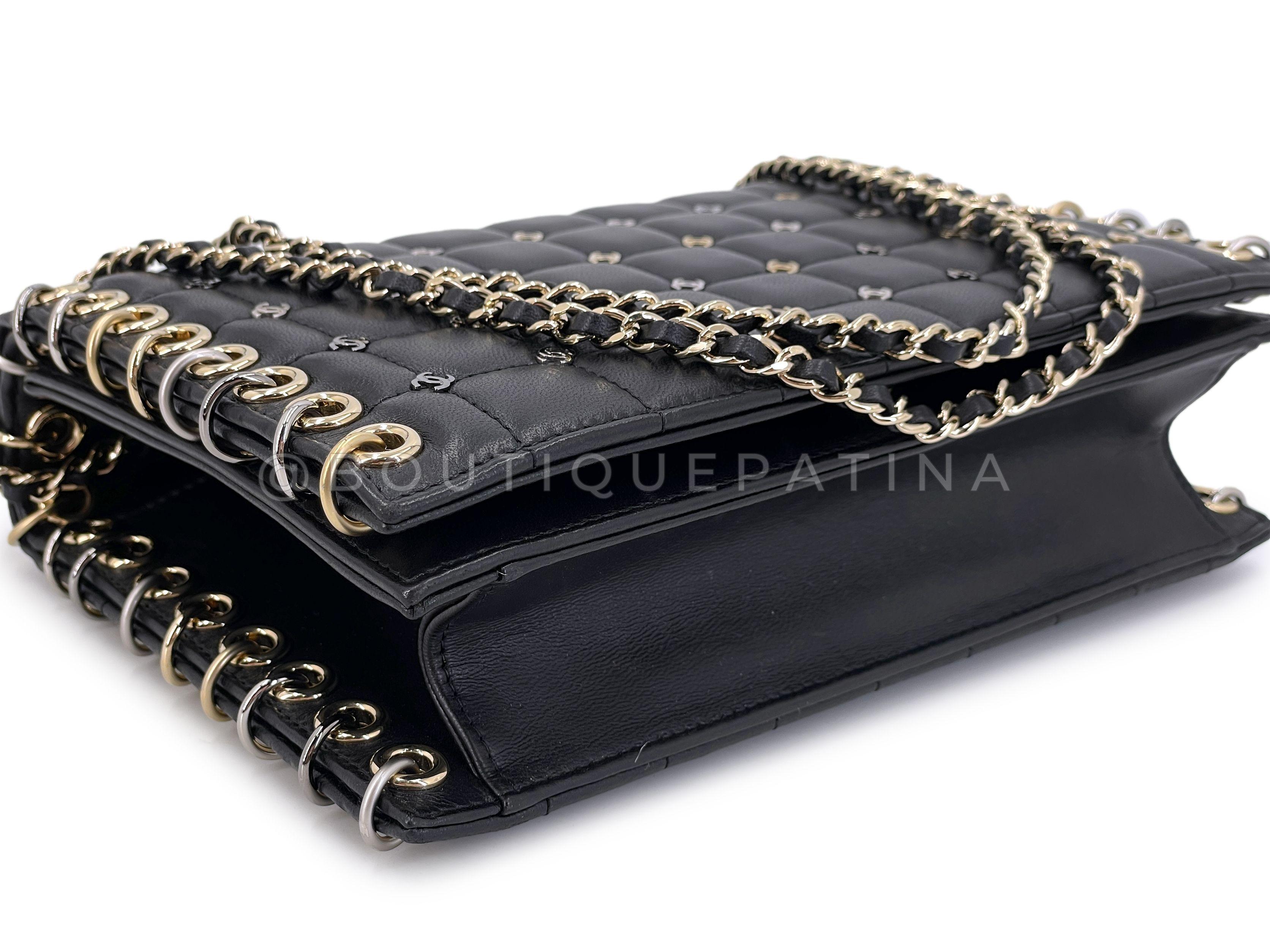 Pristine Chanel 16B Punk CC-Studded Piercing Clutch on Chain Bag Black 67544 For Sale 3