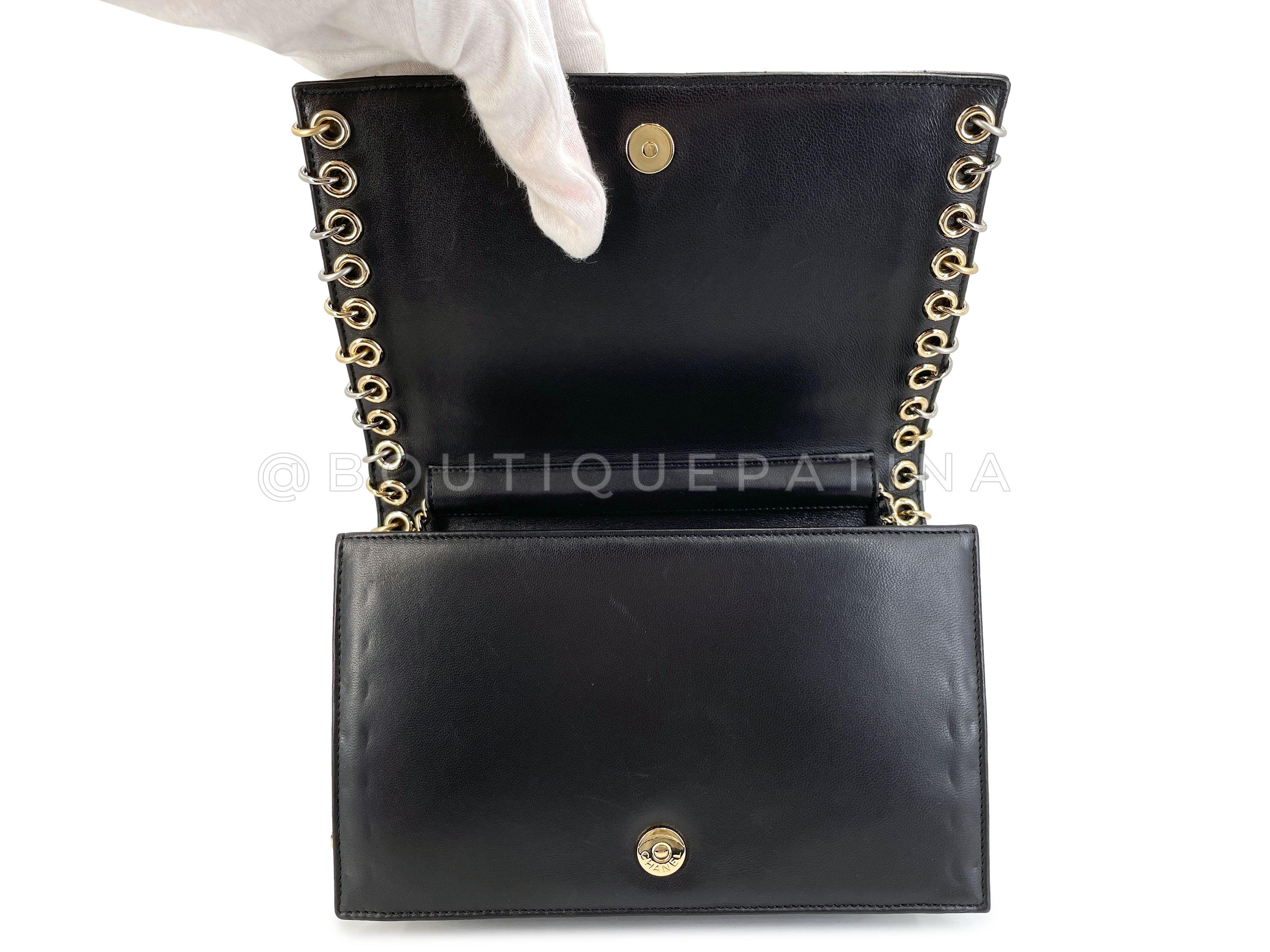 Pristine Chanel 16B Punk CC-Studded Piercing Clutch on Chain Bag Black 67544 For Sale 5