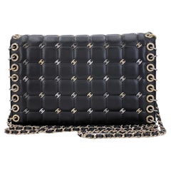 Chanel 16B Punk CC-Studded Piercing Clutch on Chain Bag Black 67544