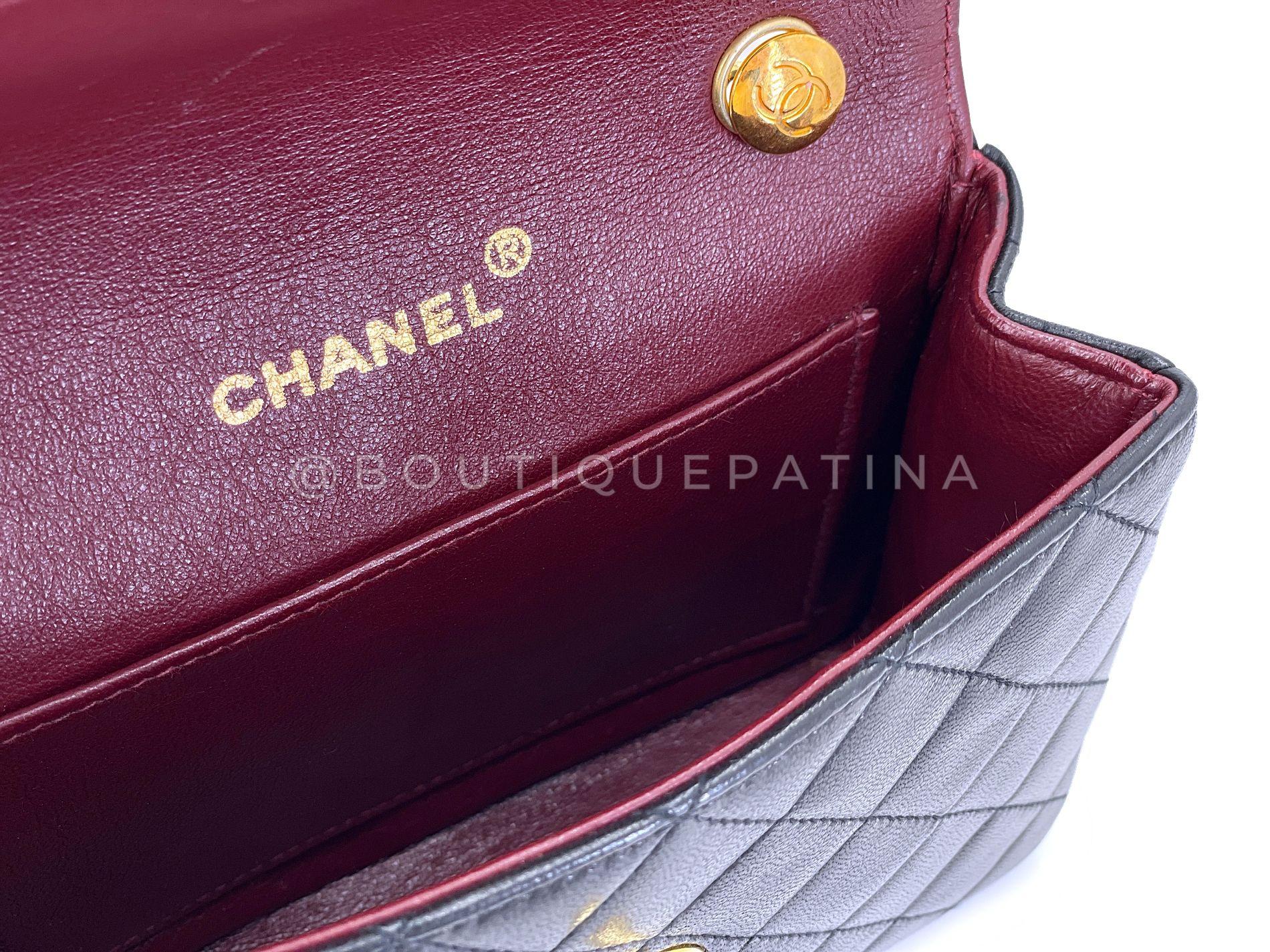 Prístino Chanel 1993 Vintage Mini Encircled CC Flap Bag 24k GHW Negro 68998 6