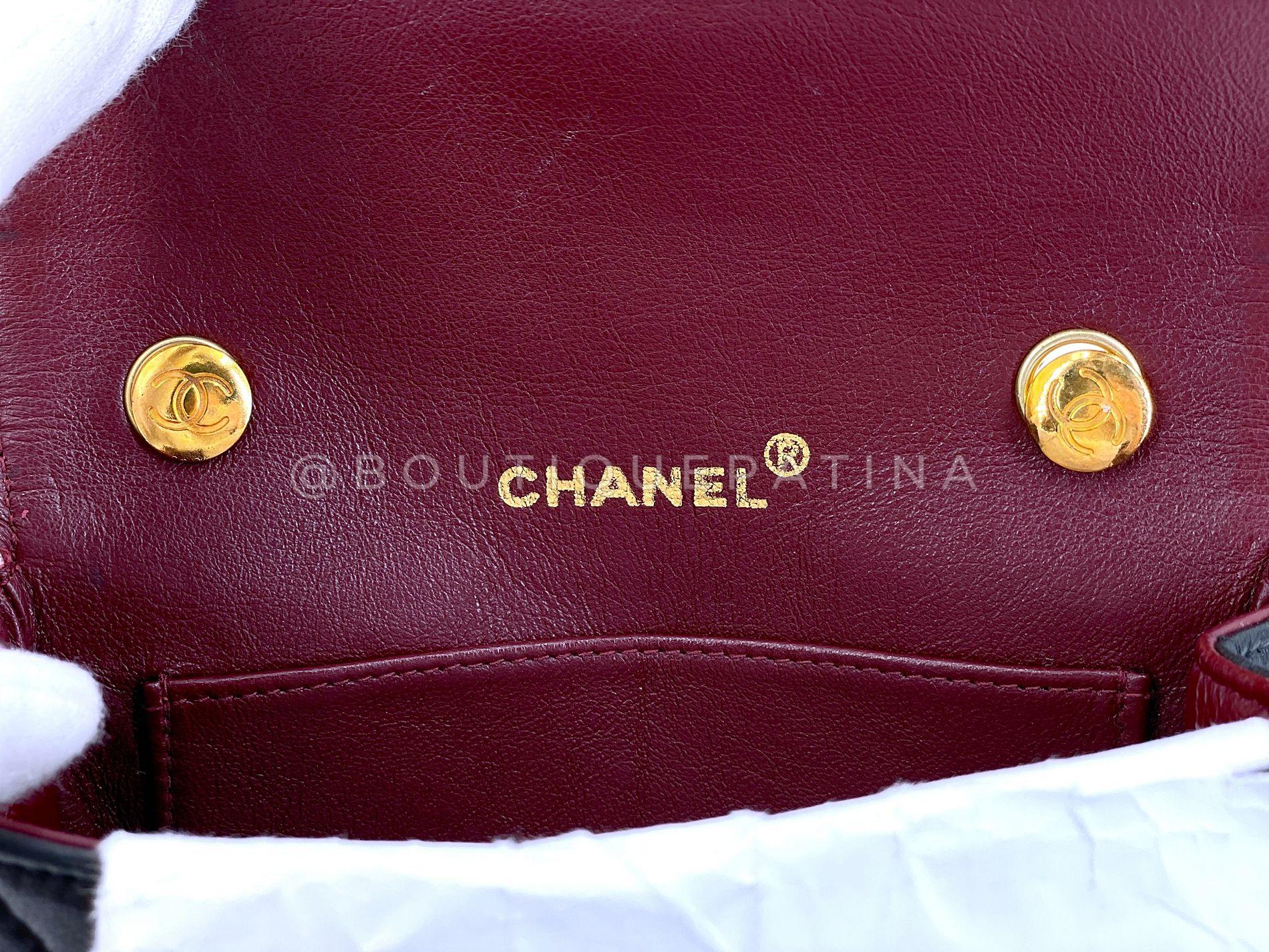 Prístino Chanel 1993 Vintage Mini Encircled CC Flap Bag 24k GHW Negro 68998 8