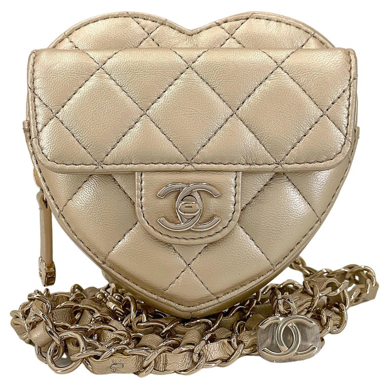 Chanel Pouch Necklace - 11 For Sale on 1stDibs  chanel bag necklace, chanel  necklace bag, chanel heart necklace bag