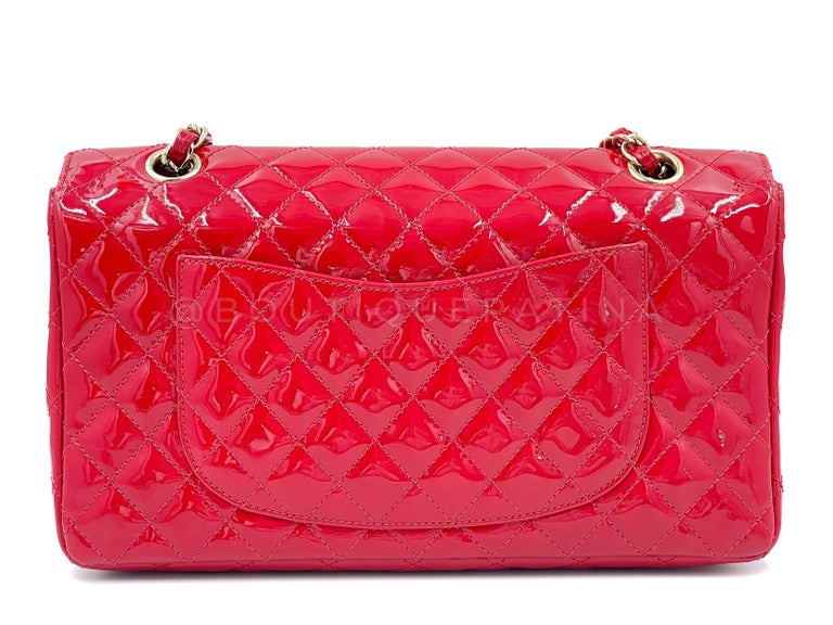 Chanel 1995 Vintage Red Small Classic Double Flap Bag 24k GHW