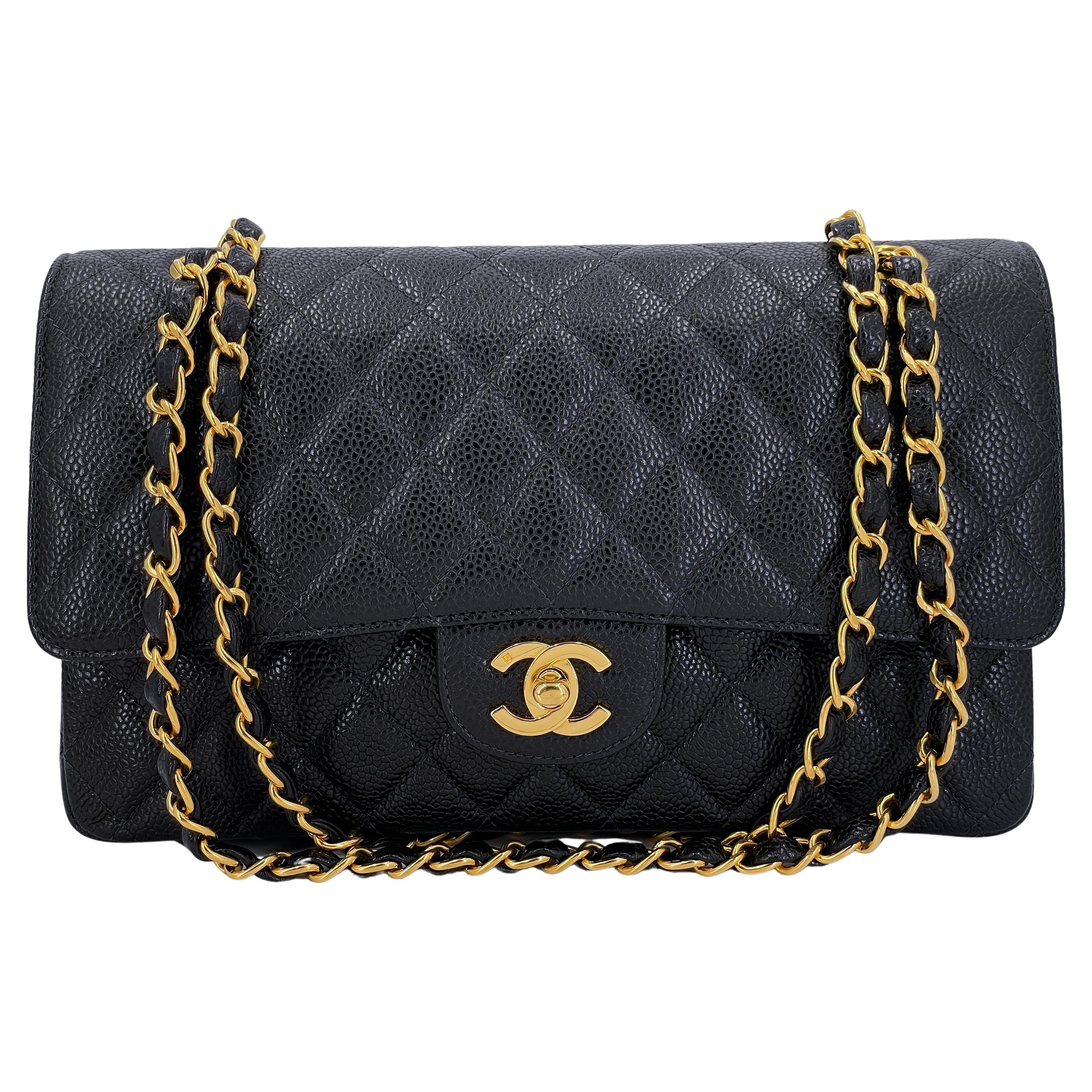 Pristine Chanel Vintage Black Caviar Medium Classic Double Flap Bag 24k  64712 For Sale at 1stDibs