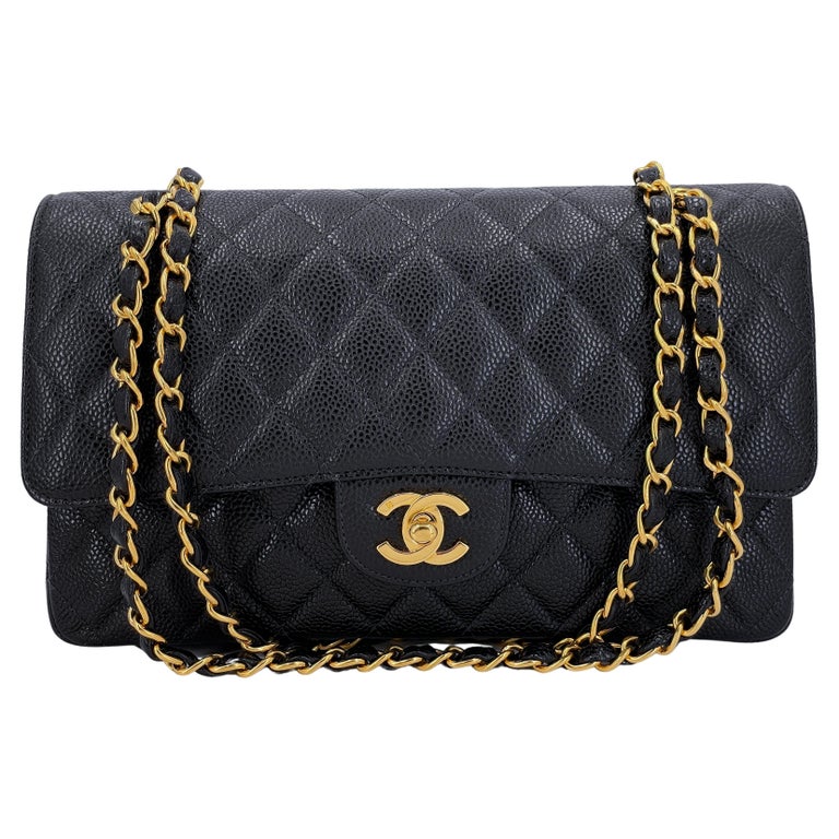 Chanel Vintage Black Jumbo Classic Flap Bag 24k GHW Lambskin Large CC