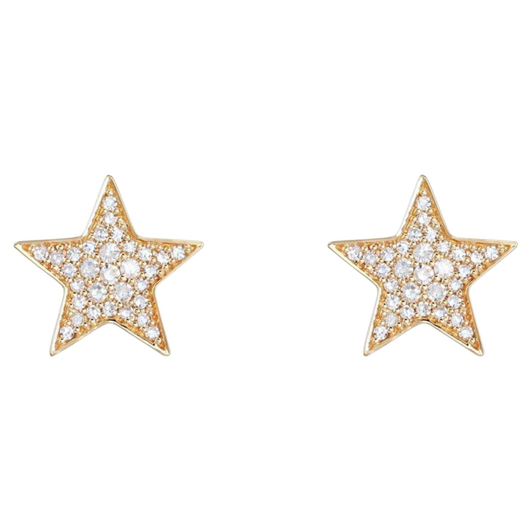 0.25ct Diamond Star 14K Yellow Gold Stud Earrings