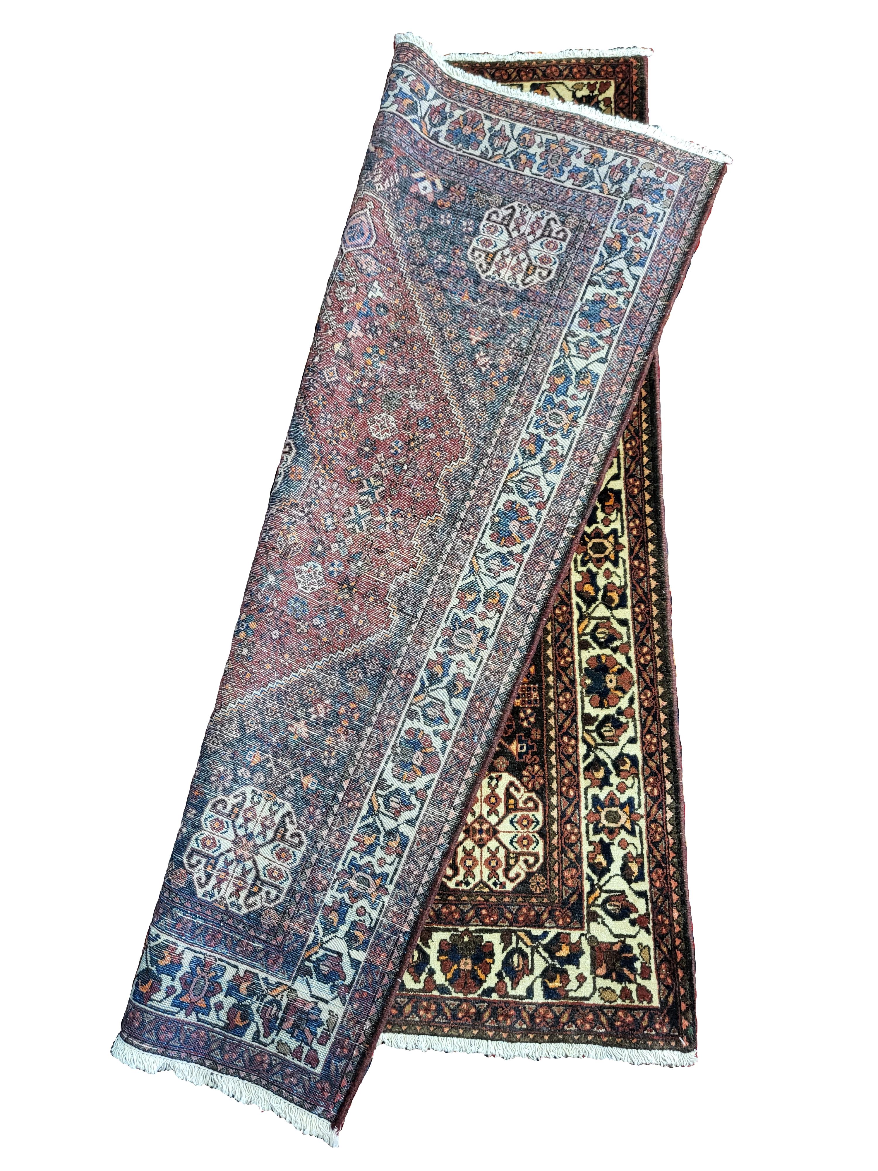 Pristine Early 1900's Persian Abadeh - Tribal Style Rug - Dark Rust, Deep Navy In Excellent Condition For Sale In Blacksburg, VA