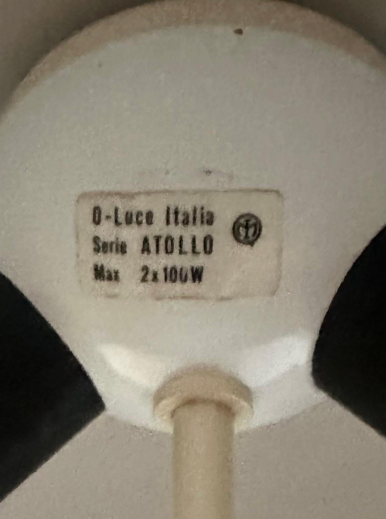 Italian Pristine Early Vintage Atollos Lamps by Vico Magistretti For Sale