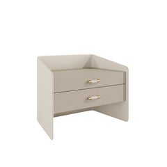 Pristine II Nightstand by Essence Collection, Modern Leather & Wood