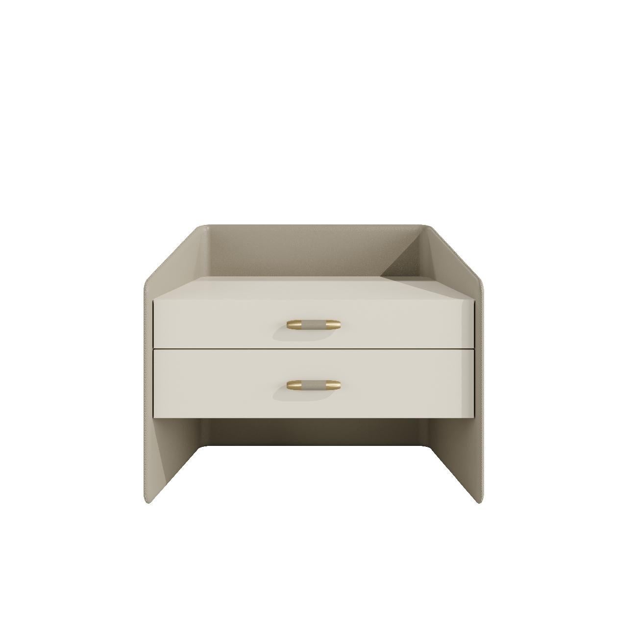 Portuguese PRISTINE II Modern Leather Bedside Table For Sale