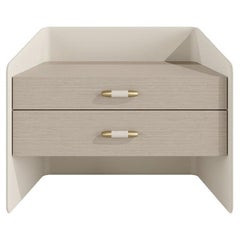 Table de chevet moderne PRISTINE II en cuir