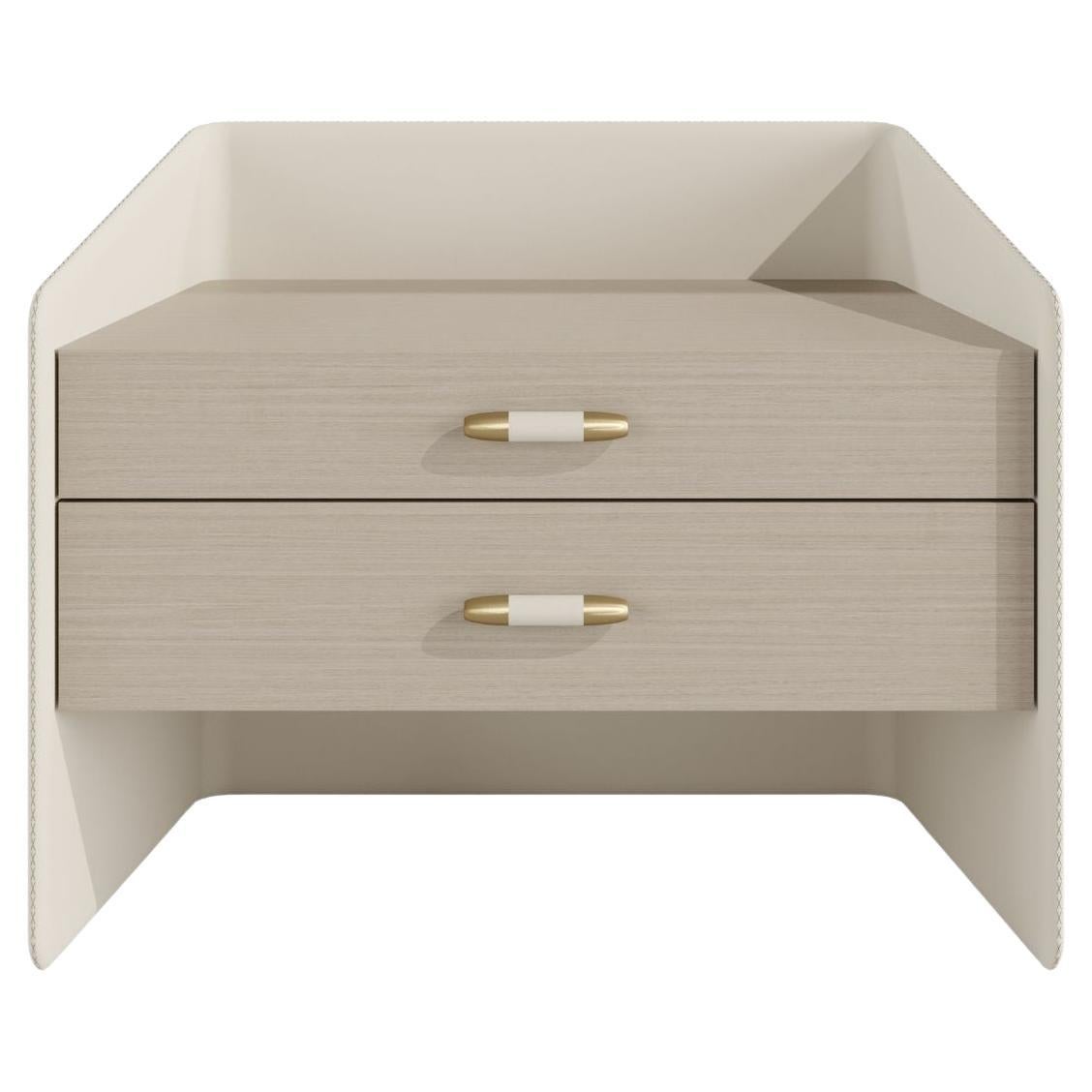 Comodino moderno in pelle PRISTINE II in vendita