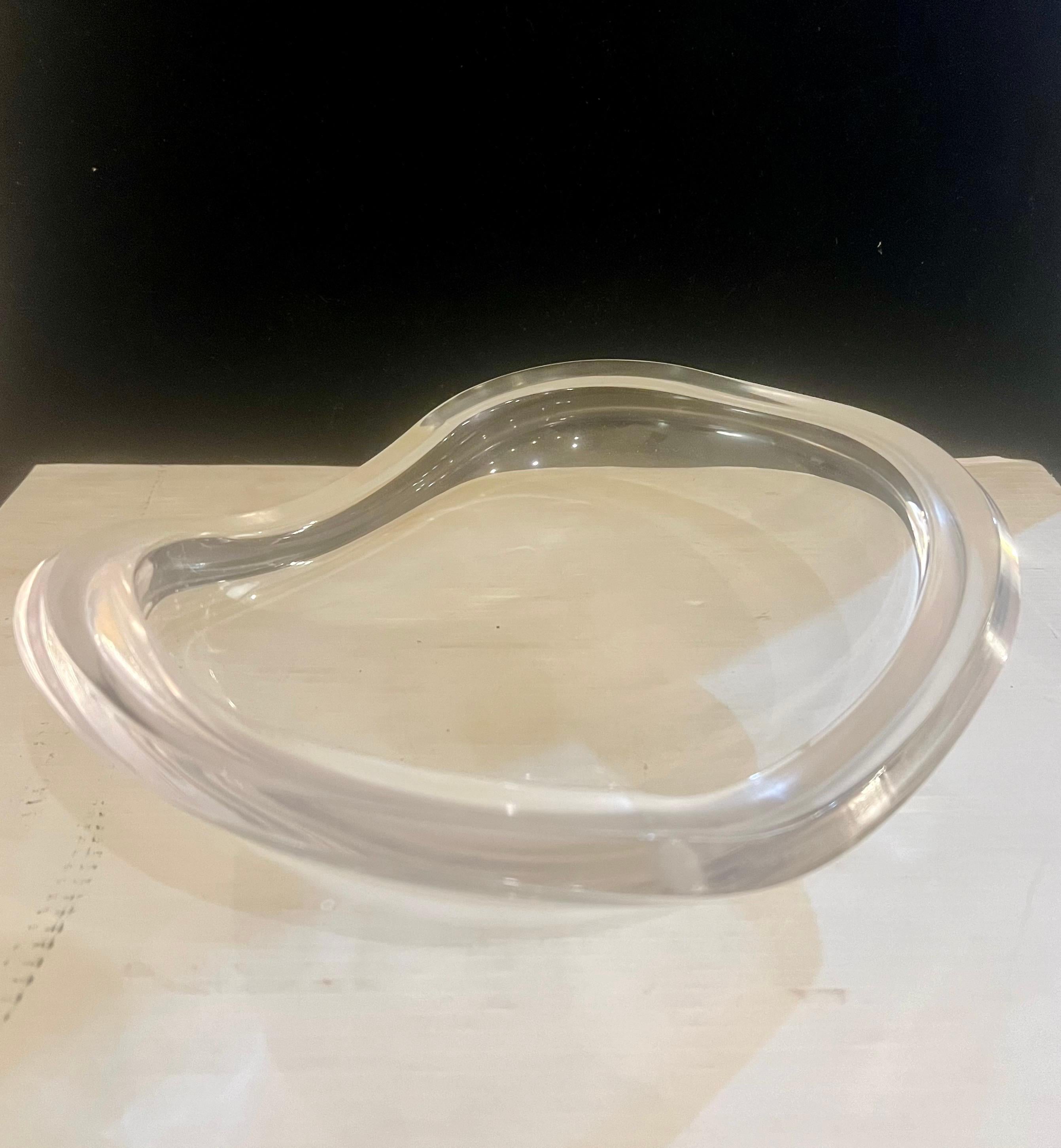 Pristine Mid-Century Biomorphic Lucite Catch-it-all Bowl Attributed To Ritts For Sale 1