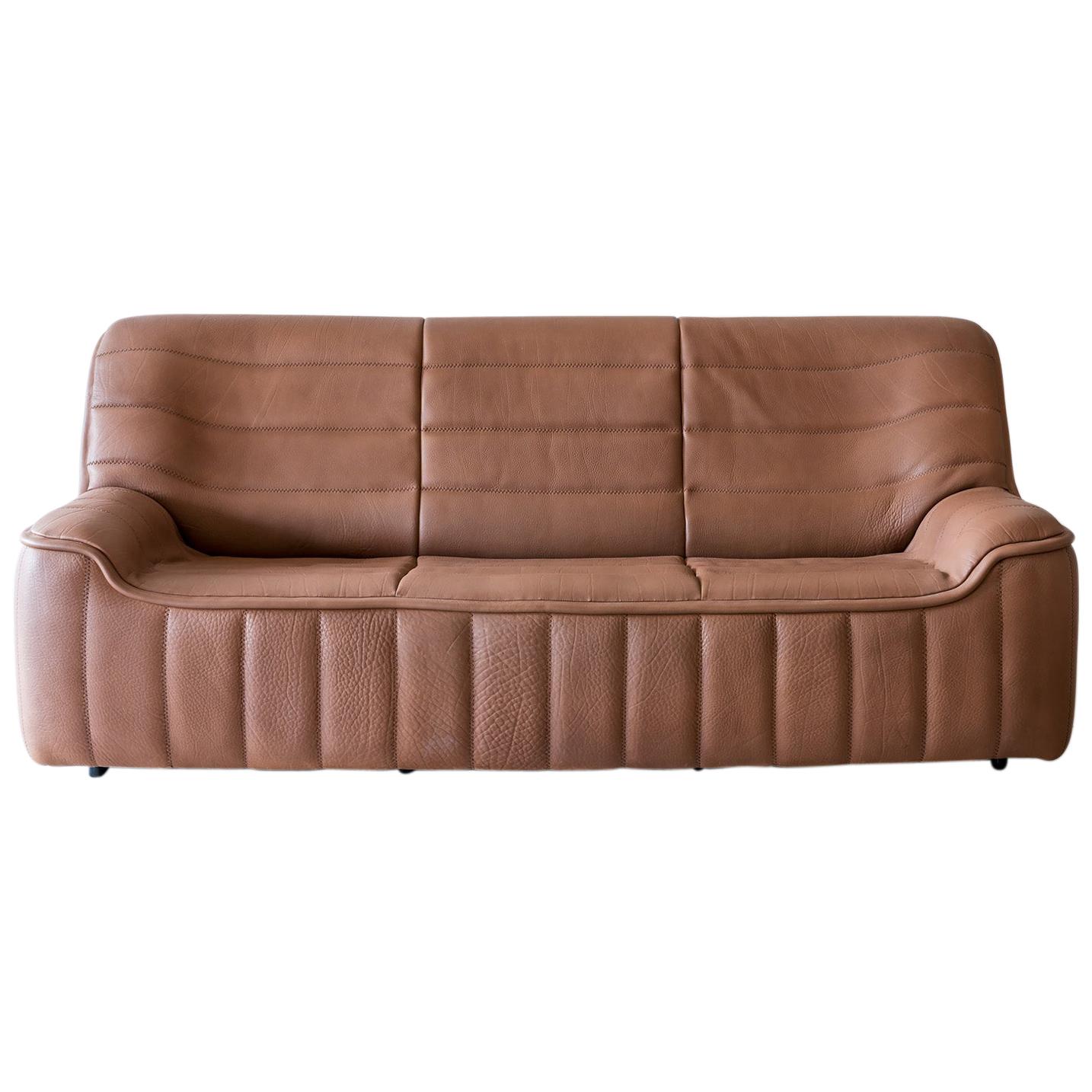 Pristine Original De Sede Model DS84 Sofa in Cognac Buffalo Leather, 1970s