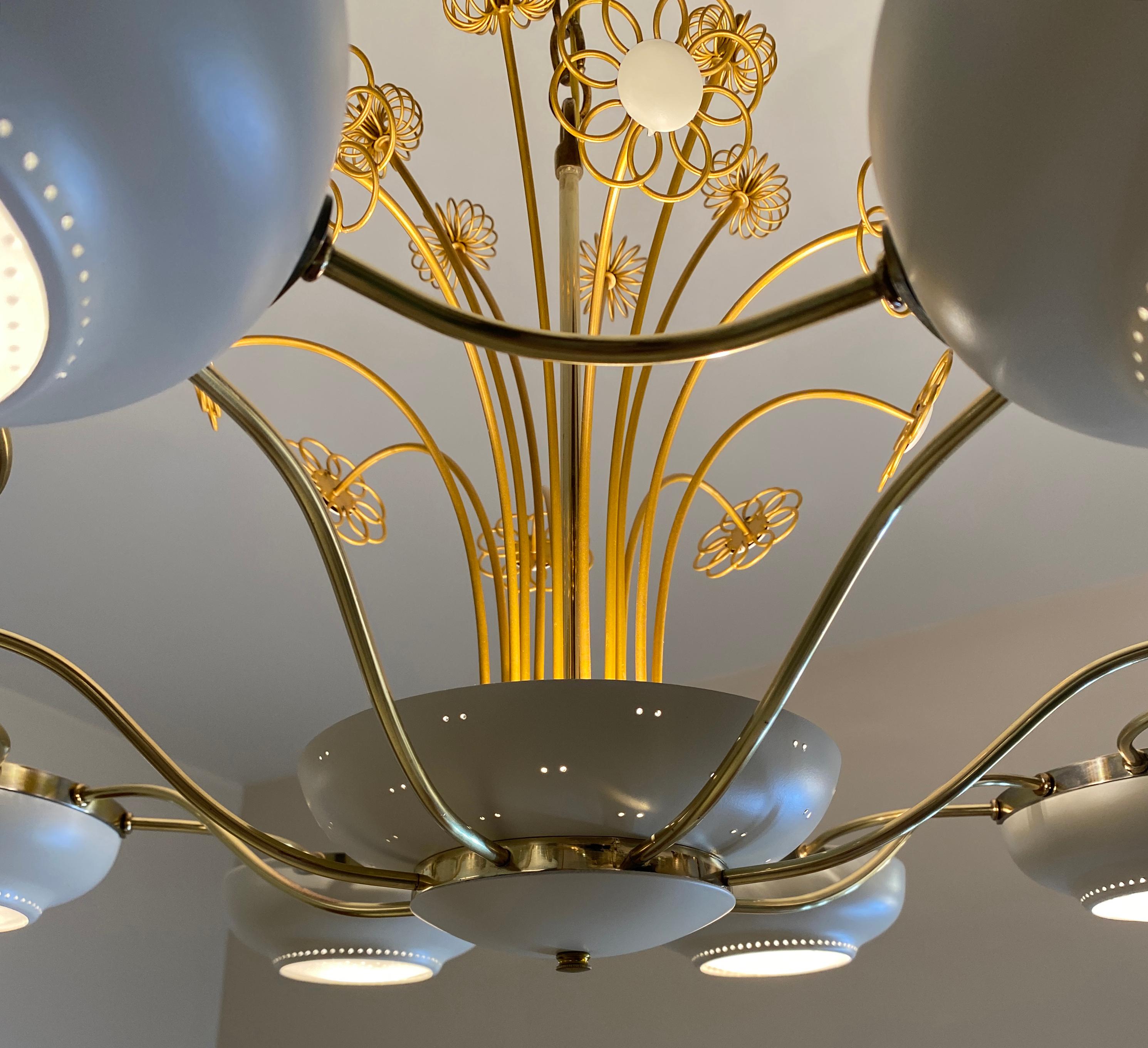 Pristine Paavo Tynell Style Chandelier by Lightolier 4