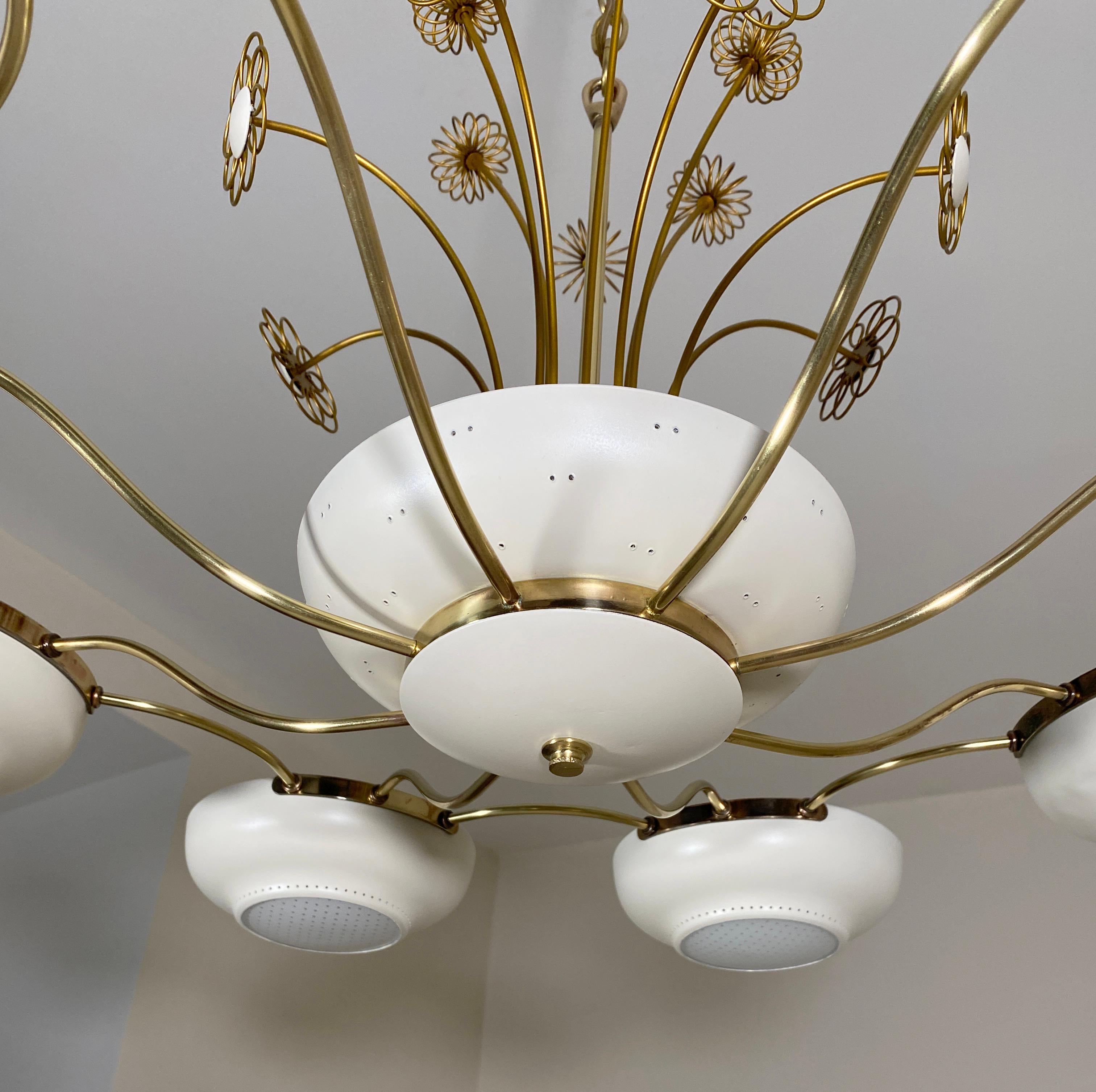 Pristine Paavo Tynell Style Chandelier by Lightolier 4