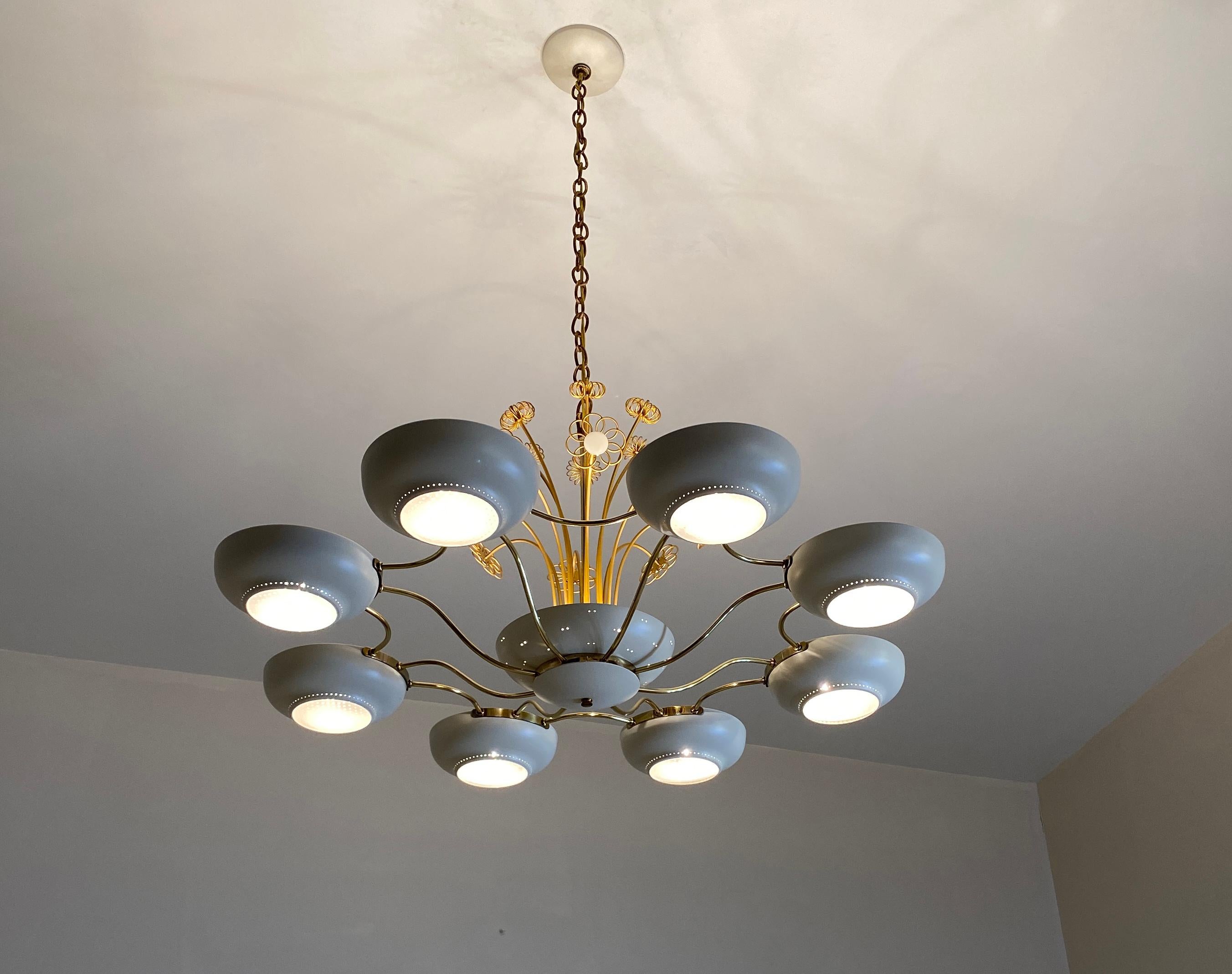 Pristine Paavo Tynell Style Chandelier by Lightolier 9