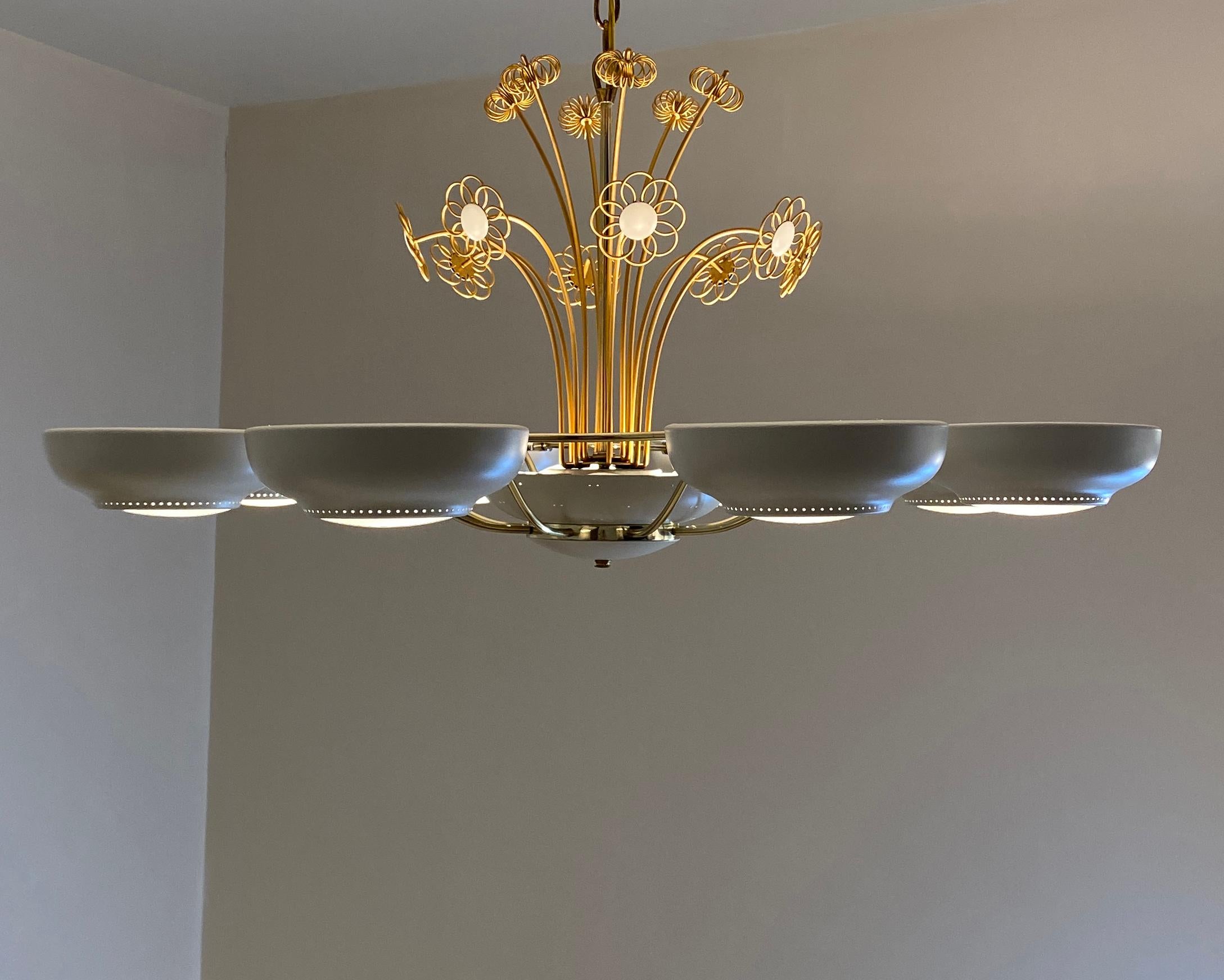 Pristine Paavo Tynell Style Chandelier by Lightolier 10