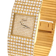 Pristine Piaget All Diamond 18 Karat Gold Watch Refrence 7131 C626