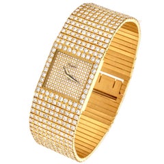 Pristine Piaget All Diamond 18 Karat Gold Watch Refrence 7131 C626