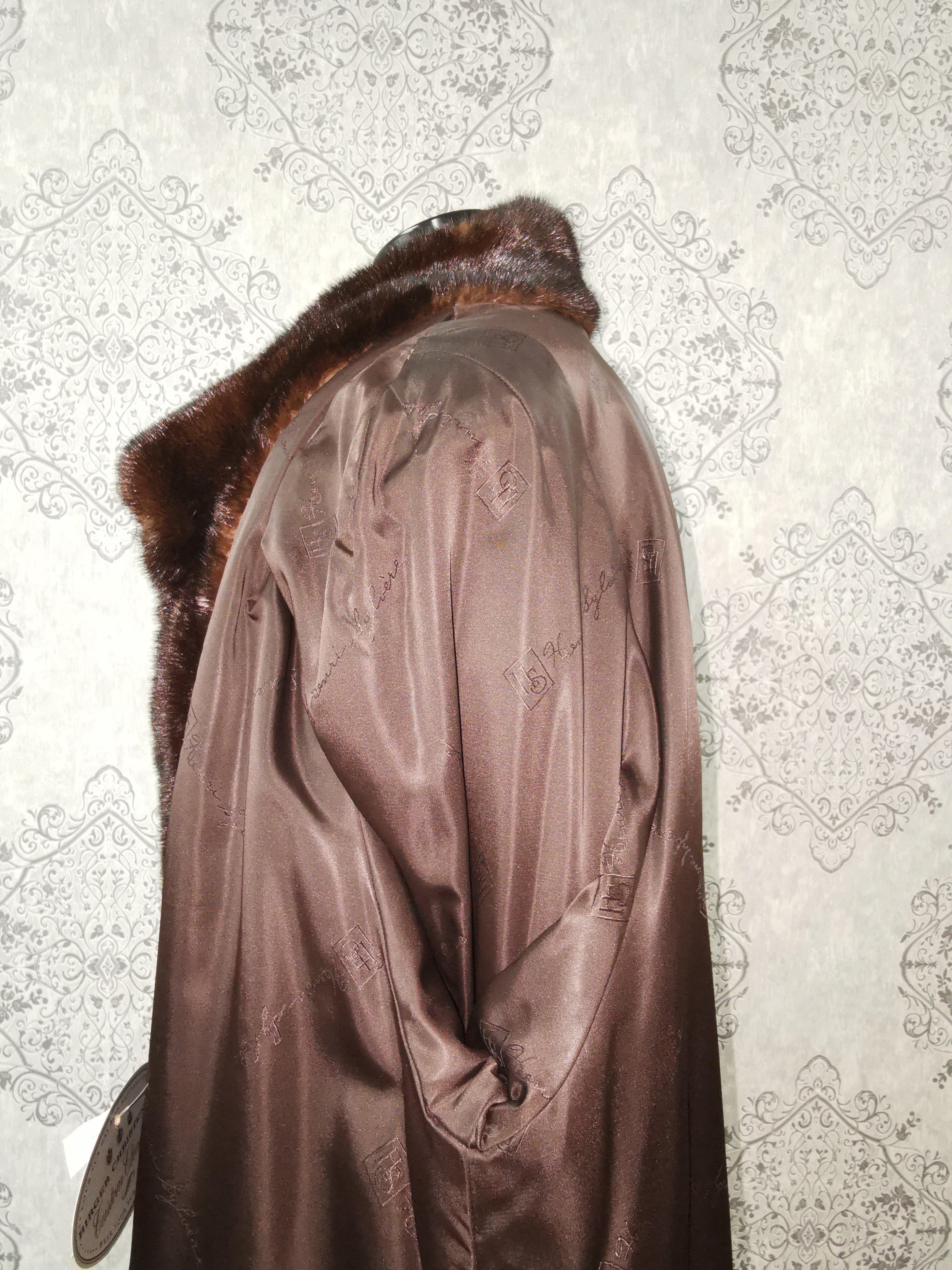 Manteau long d'élevage en fourrure de vison (taille 18 - XL) en vente 4
