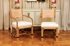 Set di 12 sedie da pranzo in canna merbau di John Hutton per Donghia, 1995 ca.