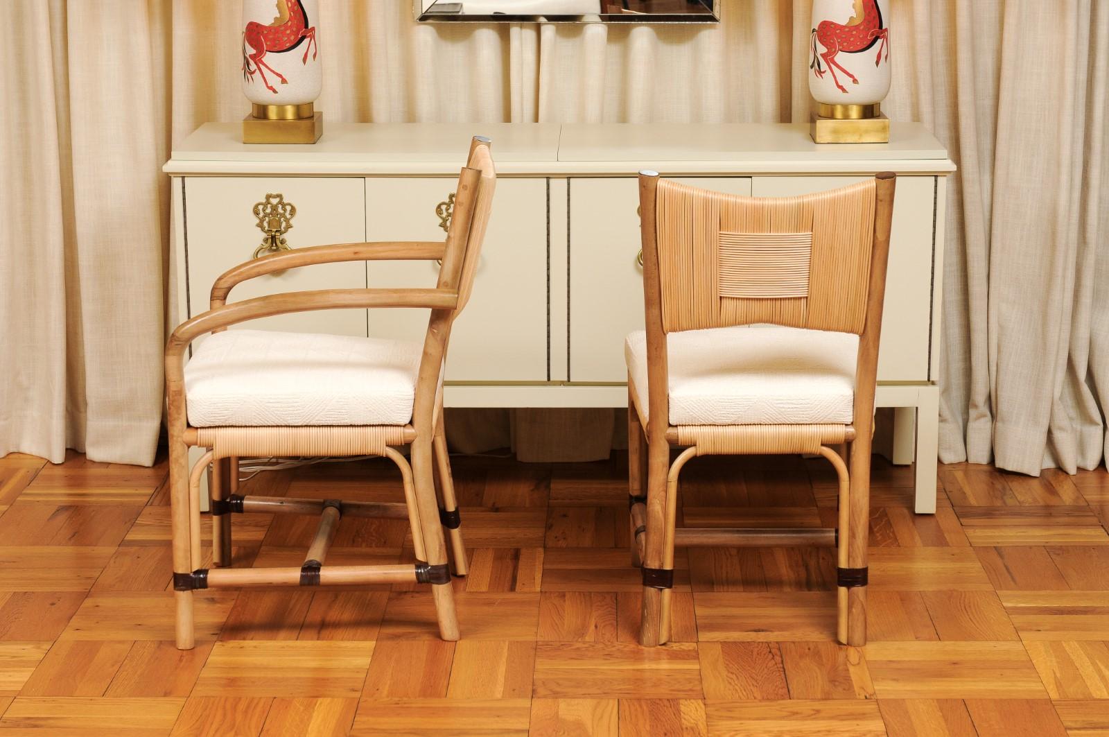 Set di 8 sedie da pranzo in canna merbau di John Hutton per Donghia, 1995 ca. in vendita 6