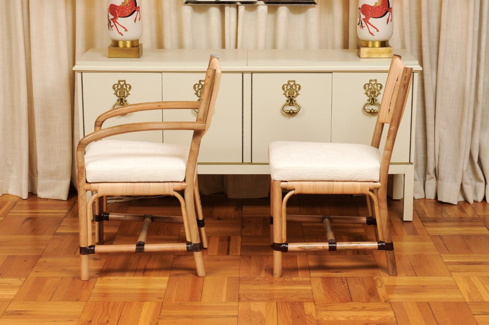 Set di 8 sedie da pranzo in canna merbau di John Hutton per Donghia, 1995 ca. in vendita 7