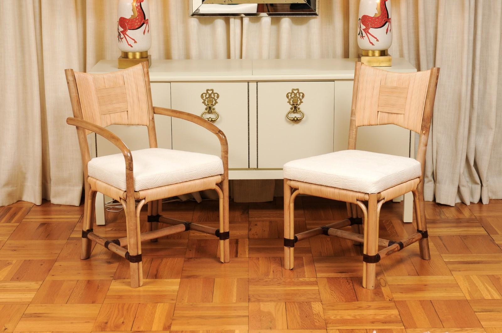 Set di 8 sedie da pranzo in canna merbau di John Hutton per Donghia, 1995 ca. in vendita 11