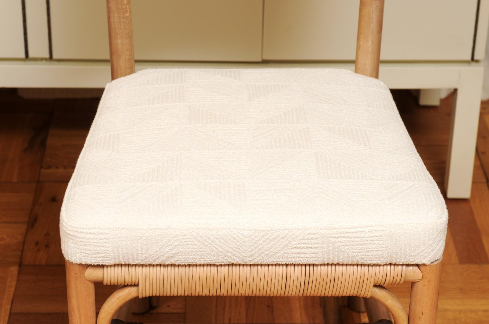 Ensemble immaculé de 8 chaises de salle à manger en rotin Merbau par John Hutton pour Donghia en vente 8