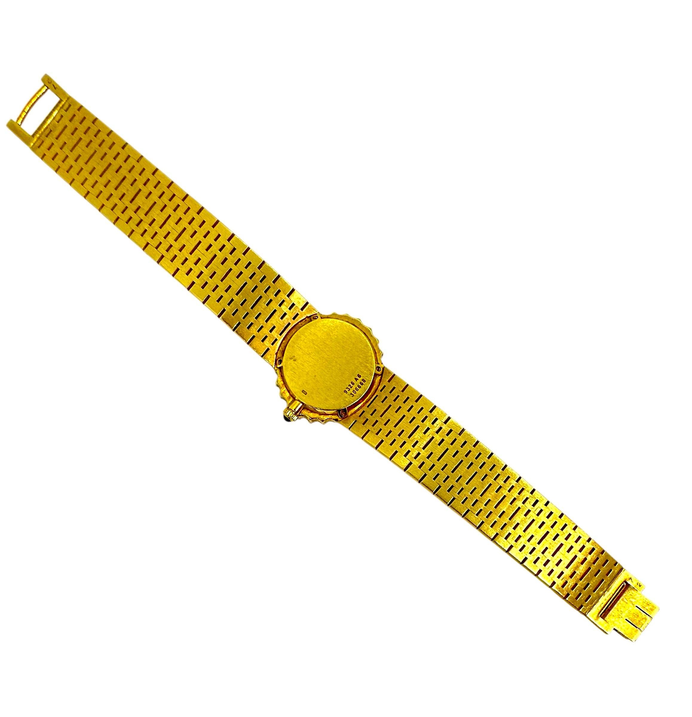 Orologio da polso ovale d'epoca da donna in oro giallo Piaget con lunetta di diamanti in vendita 6