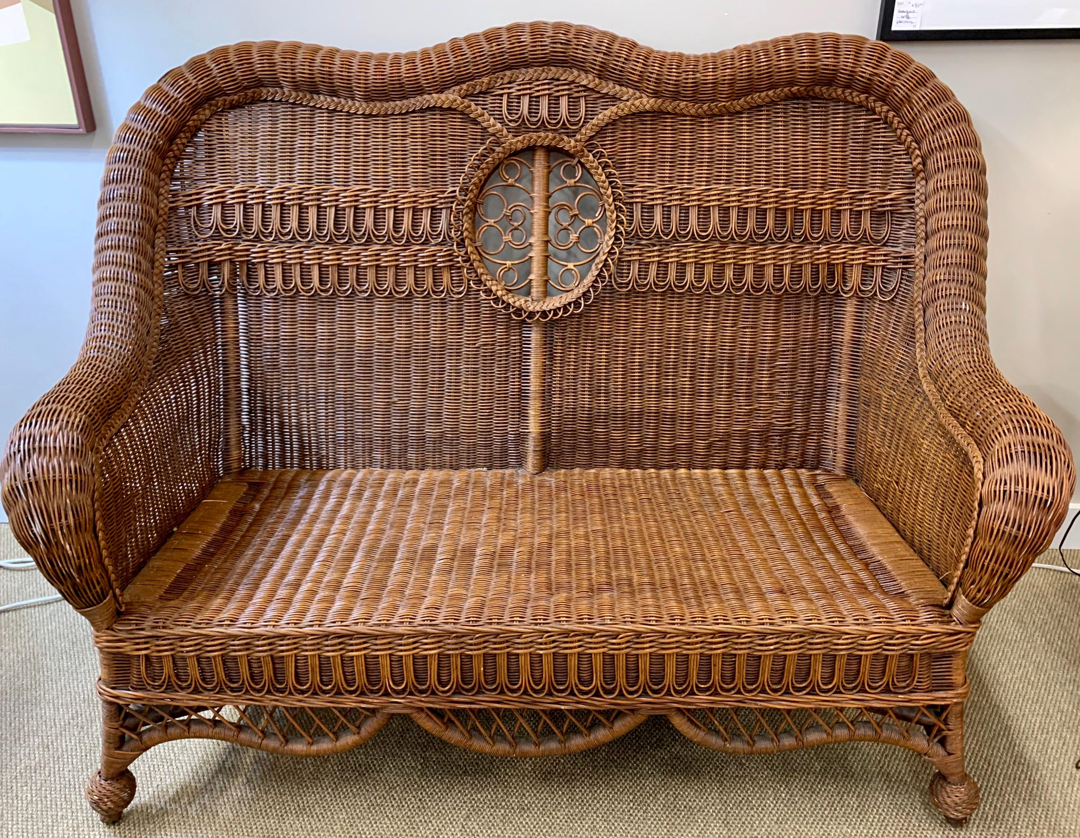 white wicker loveseat for sale