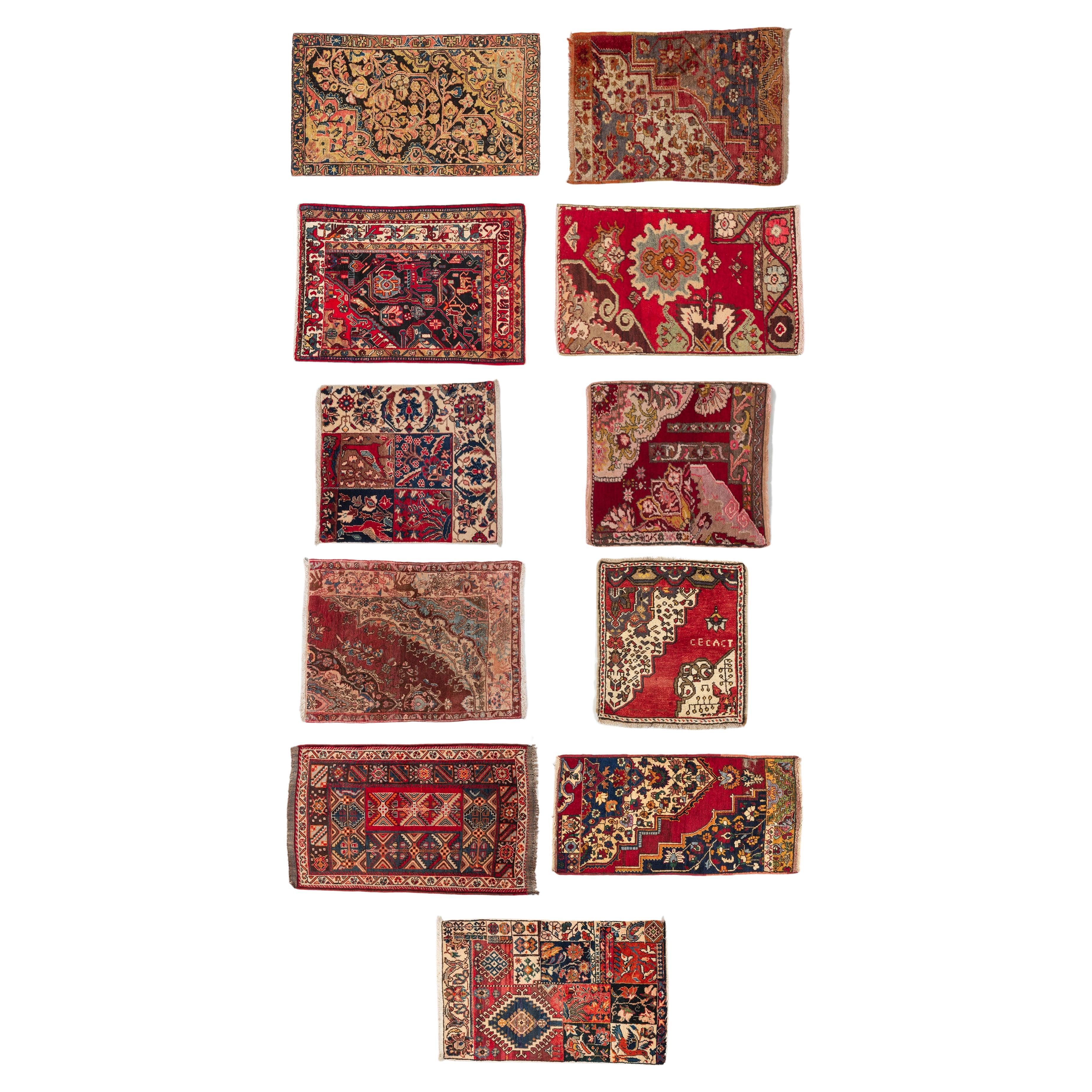 Private Collection of Antique "Vaghireh" Samples of Rugs For Sale